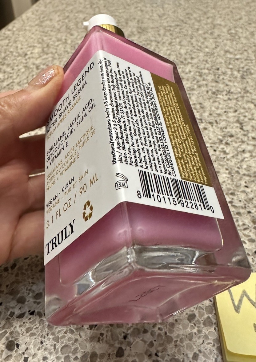 Truly Smooth Legend After Shave Serum Squalene 3.1oz/90mL FULL SZ $33 Smoothing