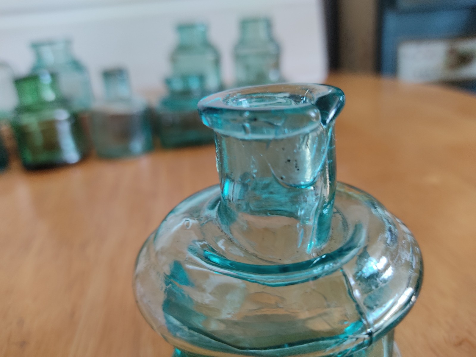 10X EDWARDIAN GLASS INK POTS CIRCA 1910
