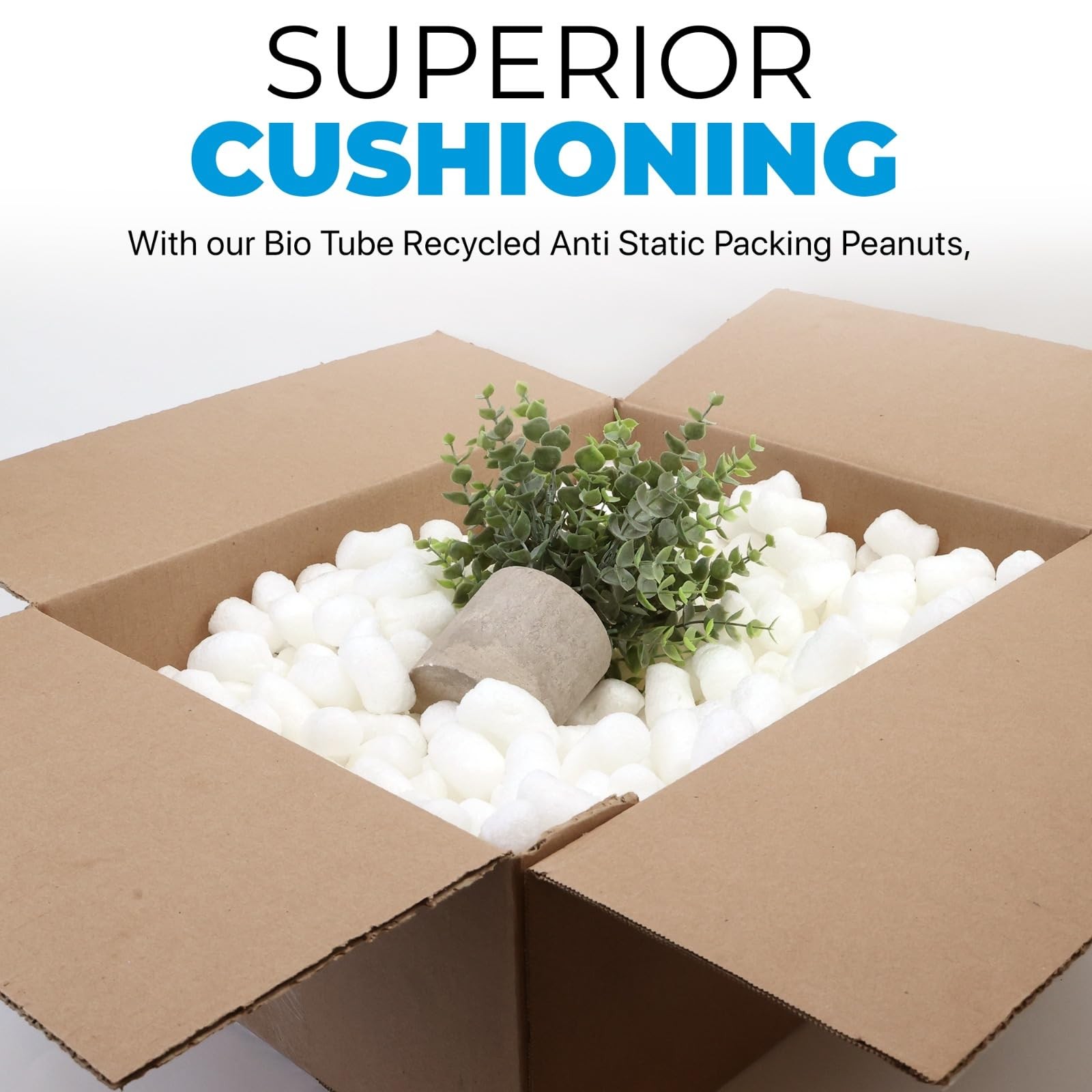 Aruva Kitchen Biodegradable Peanuts 0.25 cu ft naturaly antistatic white