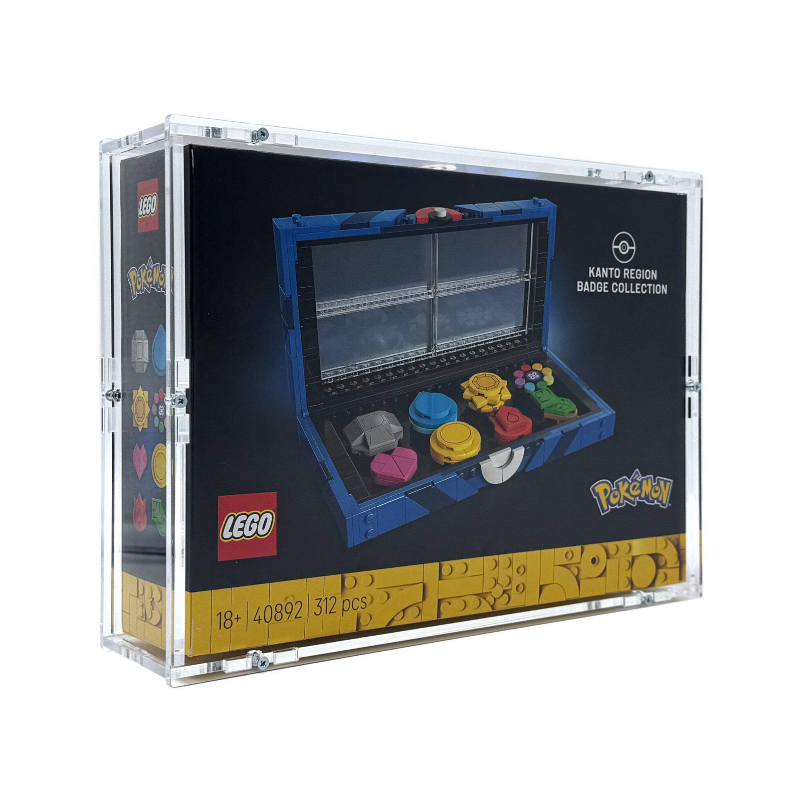 Acrylic Case fits LEGO Pokemon 40892 Kanto Region Badge Collection hardcover pro