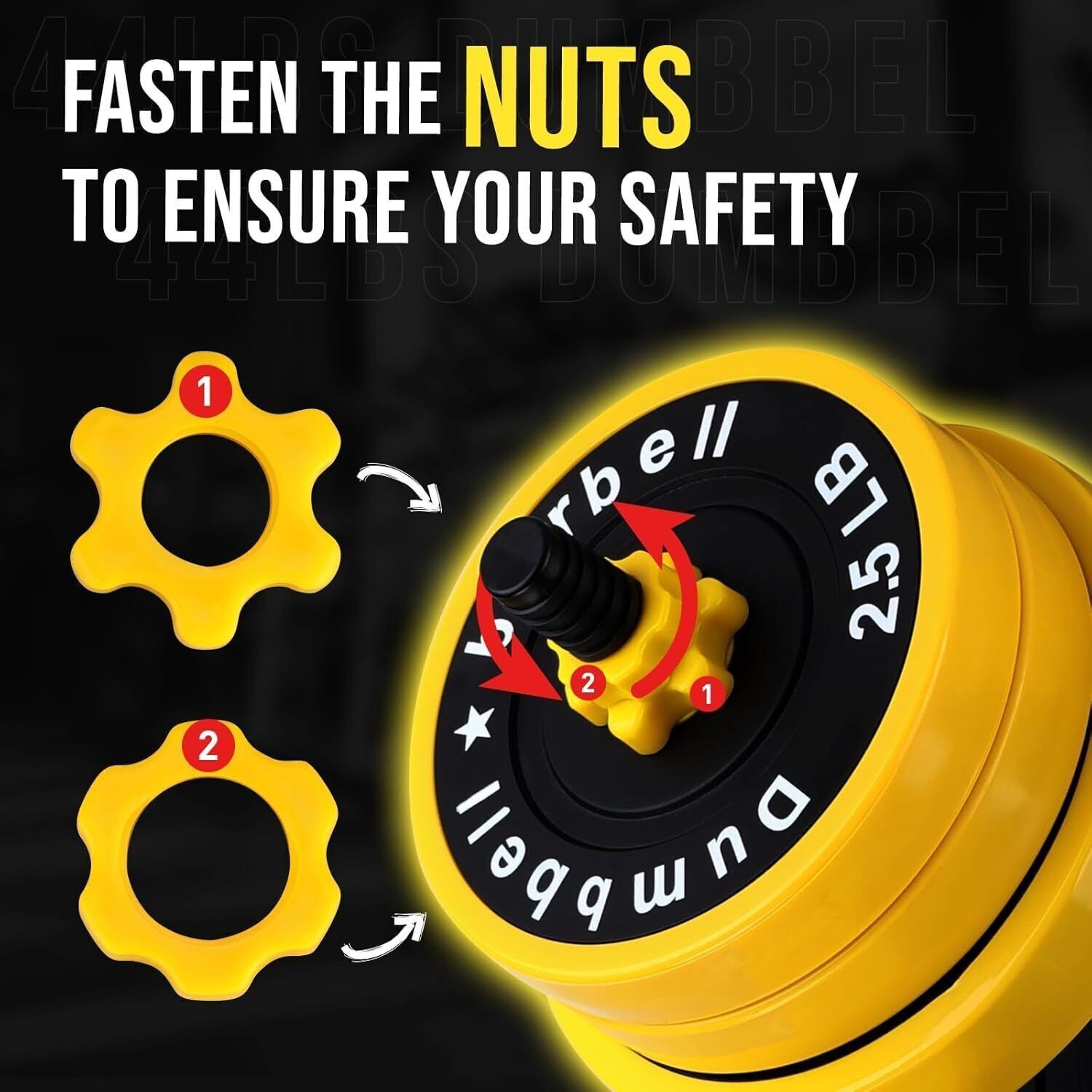 Adjustable Weight Dumbbell Set 33 LBS Cap Gym Home Barbell Plates Body Workout