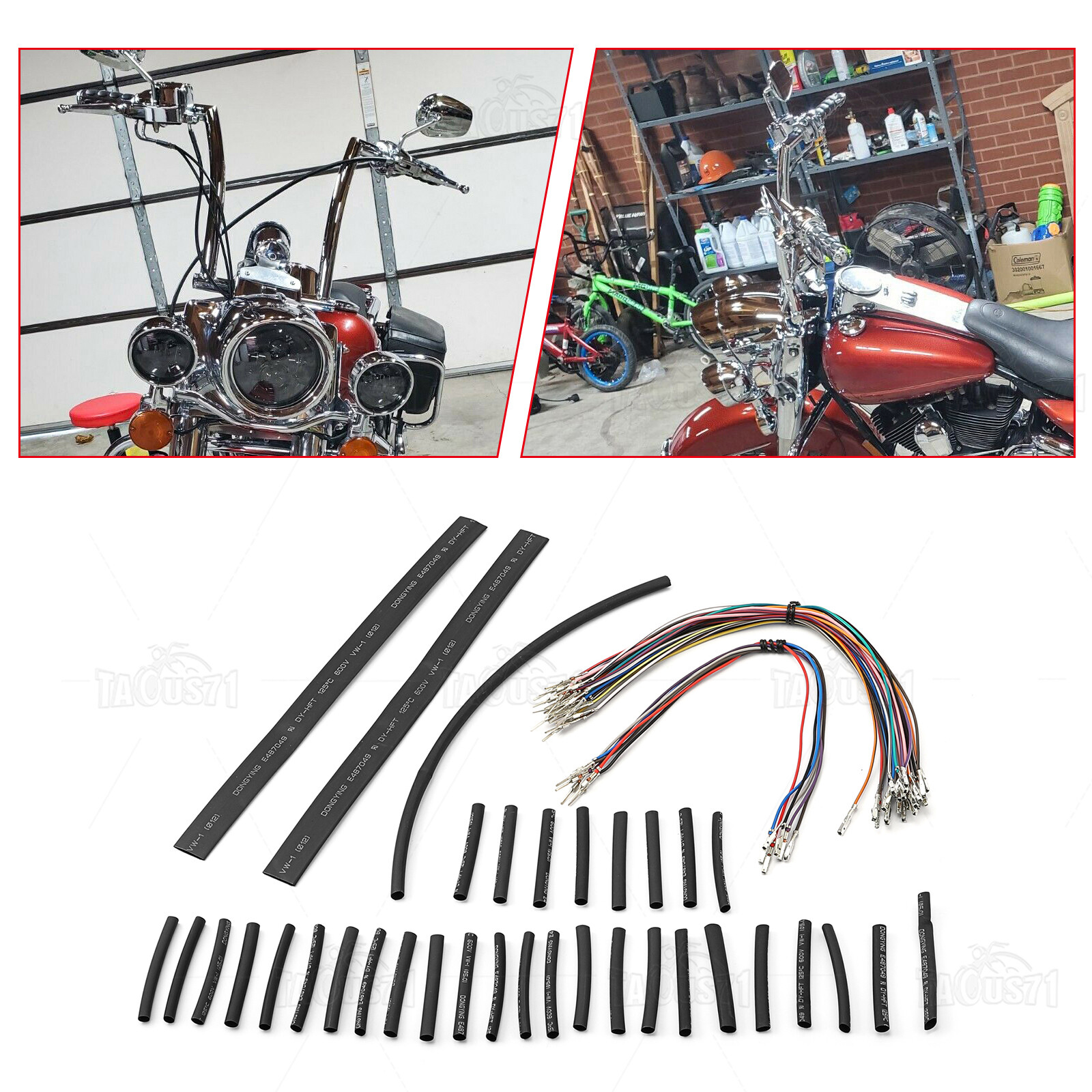 14"-16" APE Hanger Bars Handlebars Wire Extension For Harley Touring 2007-2013