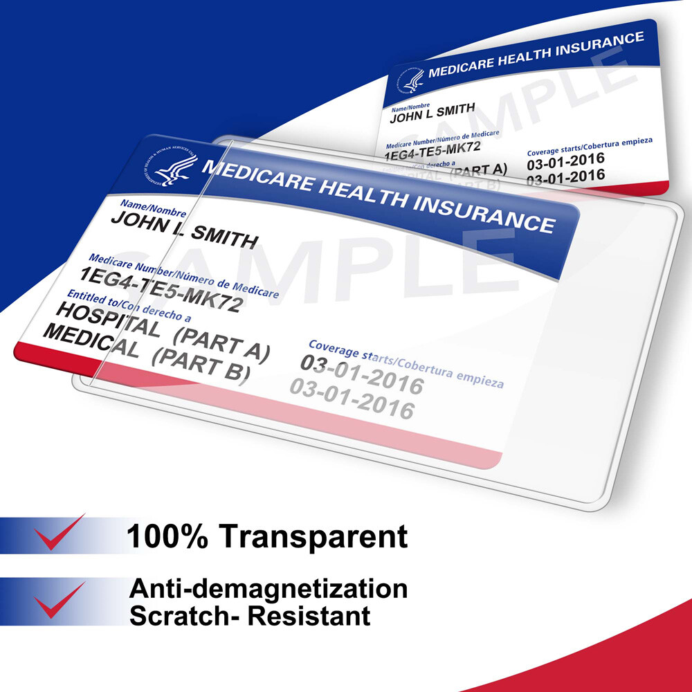 32 Pack PVC Medicare Card Holder Protector Sleeves For Credit Card Business Card