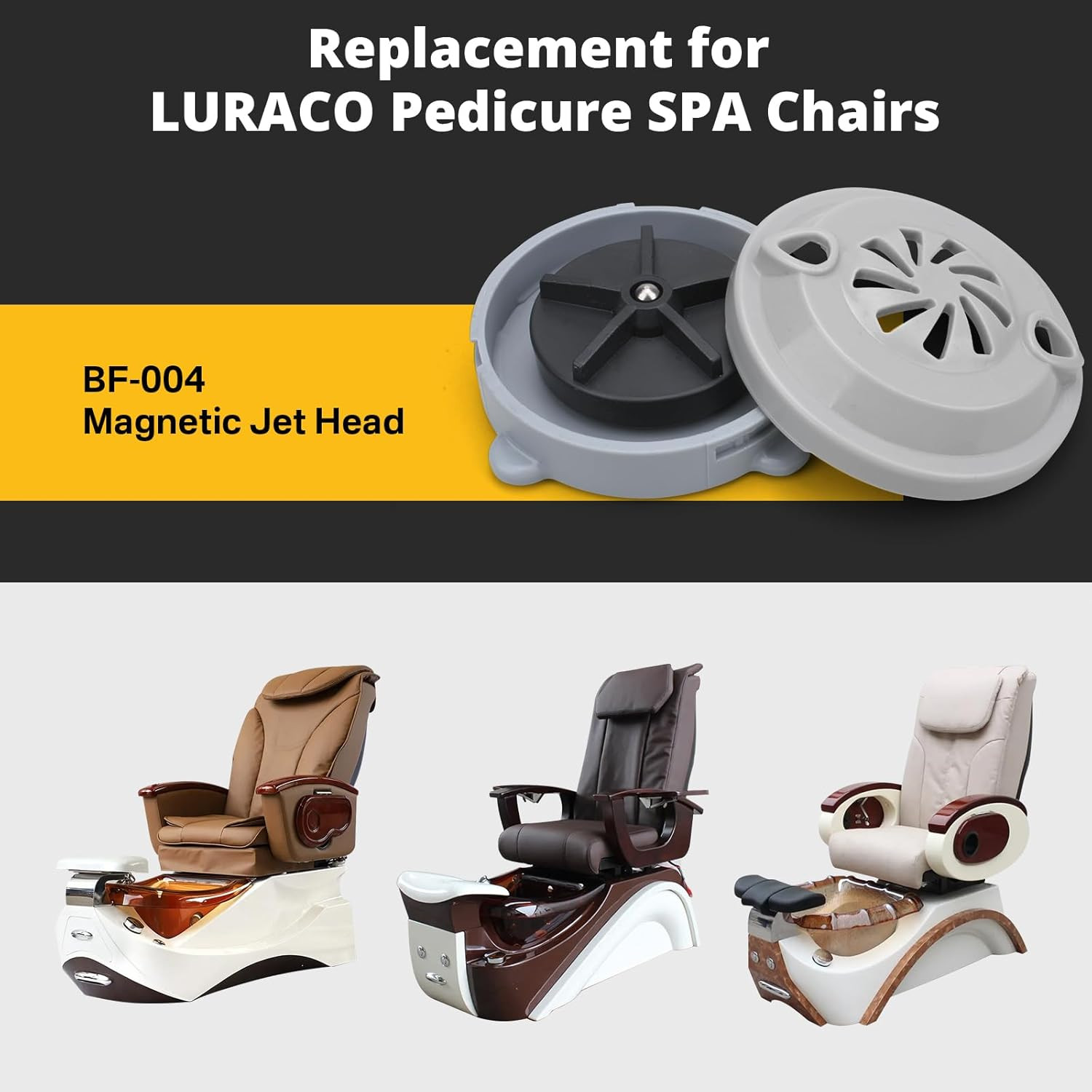 3 Pcs BF-004 Pipeless Magnetic Jet Head Motor Replacement for LURACO Jet Motor P