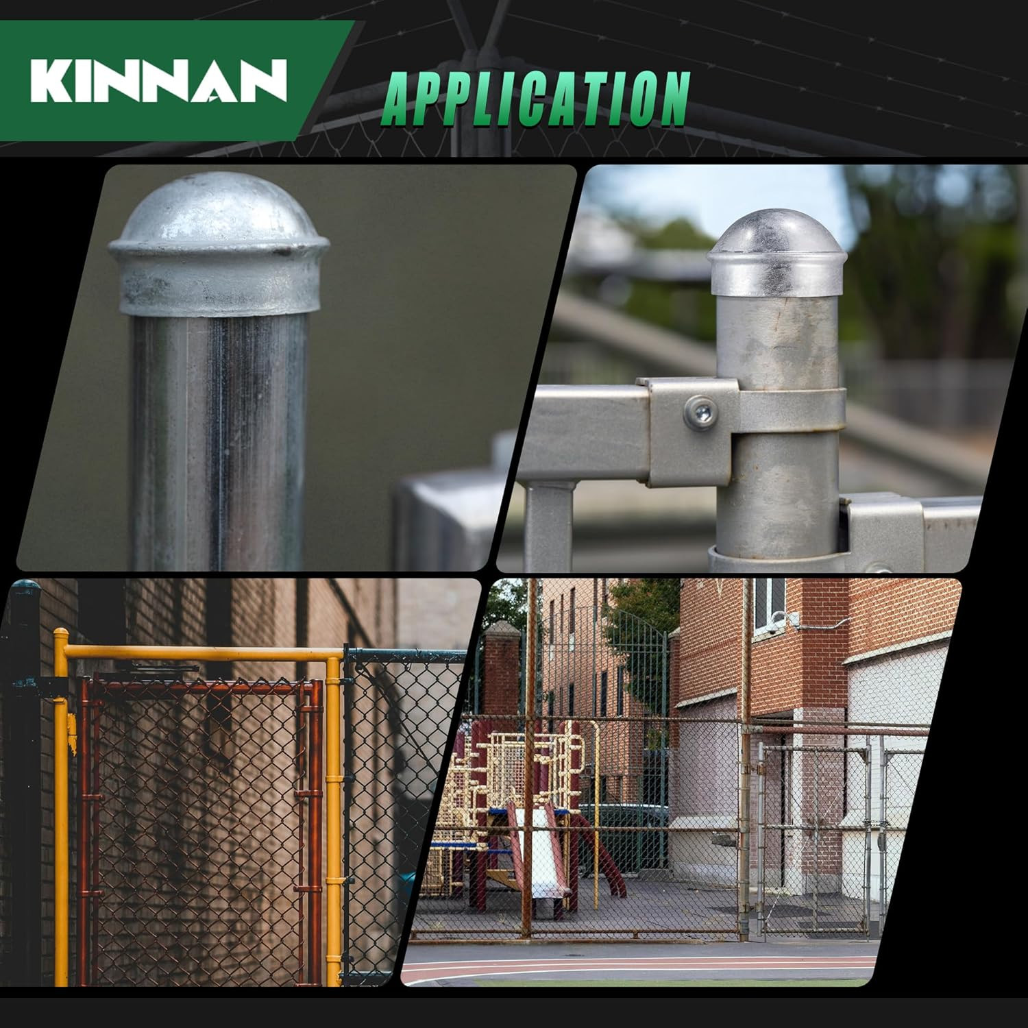 Chain Link Fence Post Caps, 1-3/8In Fence Post Connecting Cap, Galvanized Steel