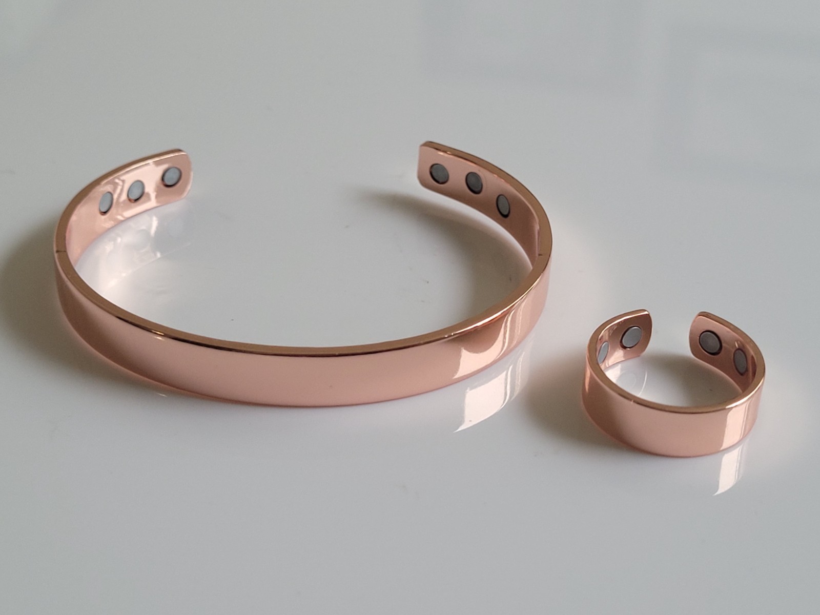 Pure Copper Magnetic Bracelet & Ring Set Arthritis Cuff