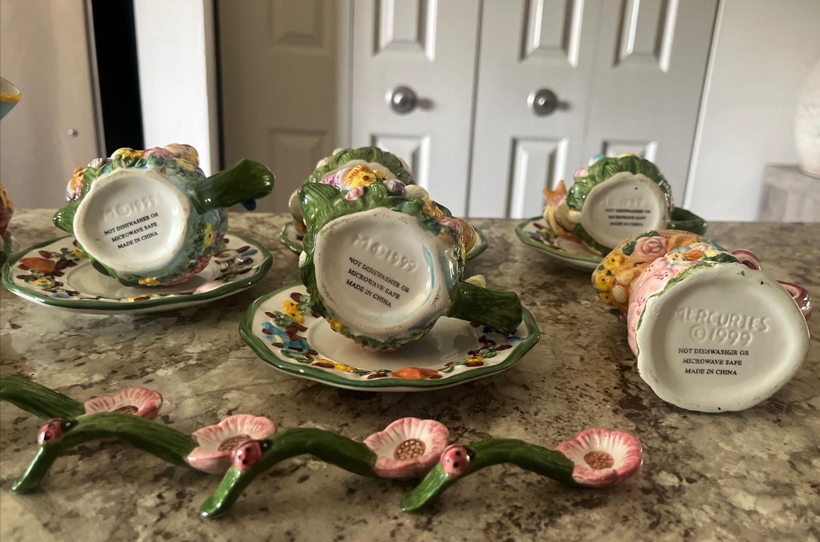 1999 Mercuries Garden Party Springtime Easter Bunny Tea Party 15 Piece Set VTG
