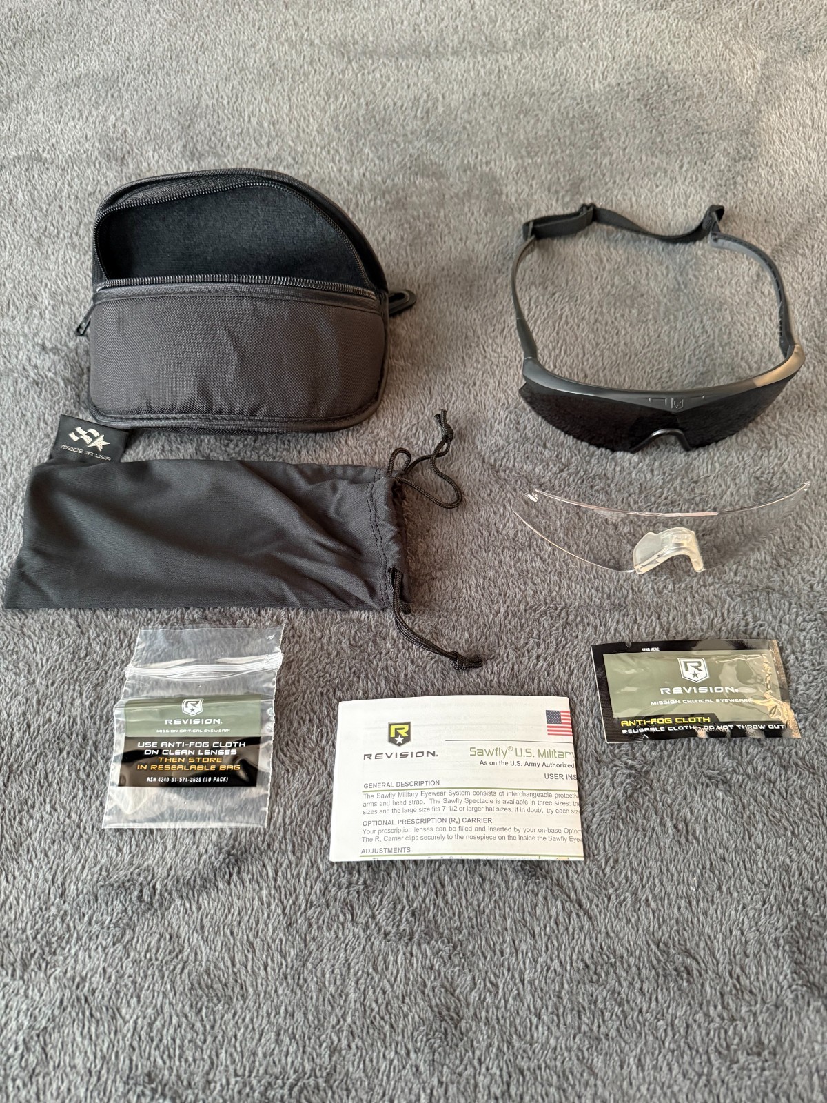 New Revision Sawfly Black APEL Ballistic Eyewear Glasses