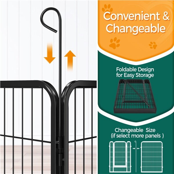 Metal Dog Playpen Foldable Pet Fence Exercise Pen for Puppy/Rabbit/Small Animal