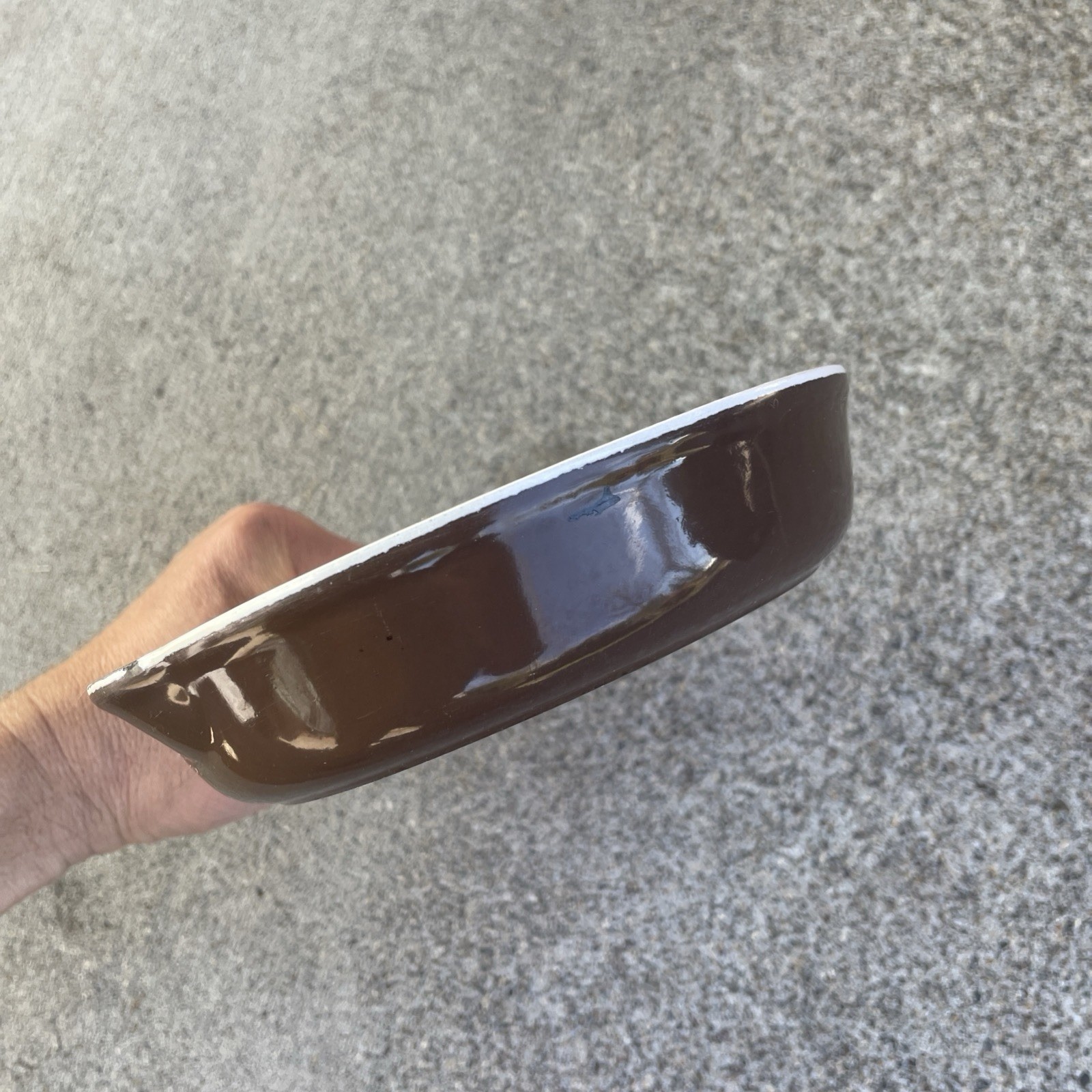 Vintage #16 Le Creuset 6.5" Spouted Skillet Frying Pan Brown Enamel Cast Iron