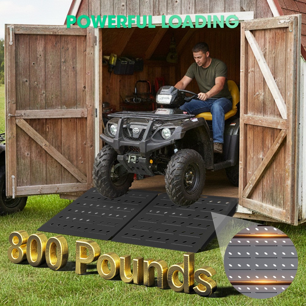 29" x 24" Shed Ramp - Black Loading Ramp 900 LB Capacity Alloy Loading Dock Ramp