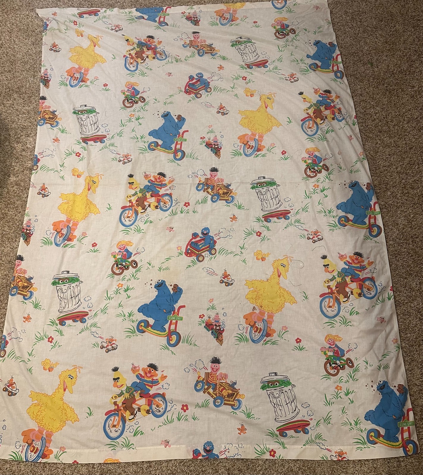 Vintage Sesame Street Twin Flat Sheet Only