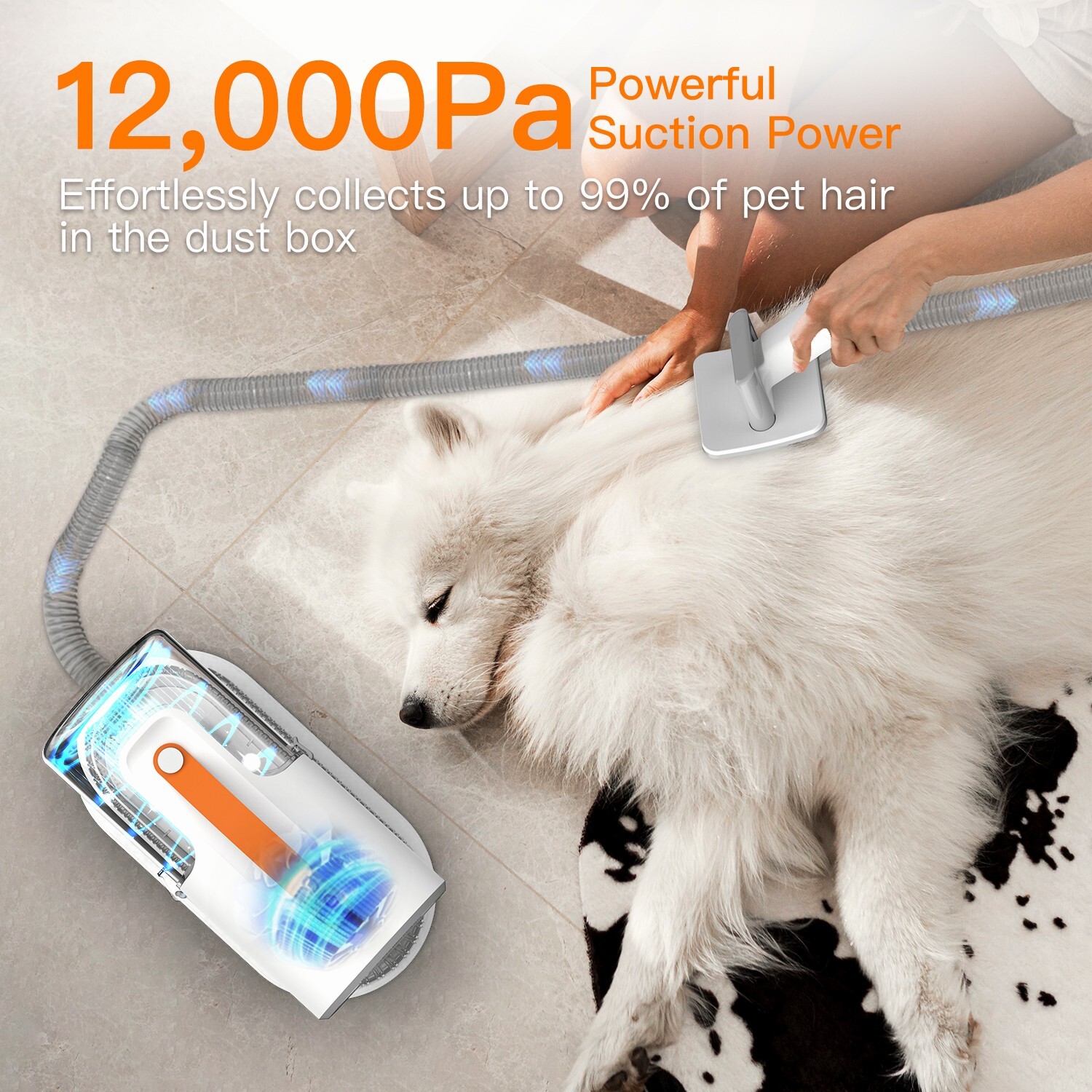 AIRROBO PG100 Pet Grooming Vacuum & 5 Grooming Tools, 12000Pa Suction Power New