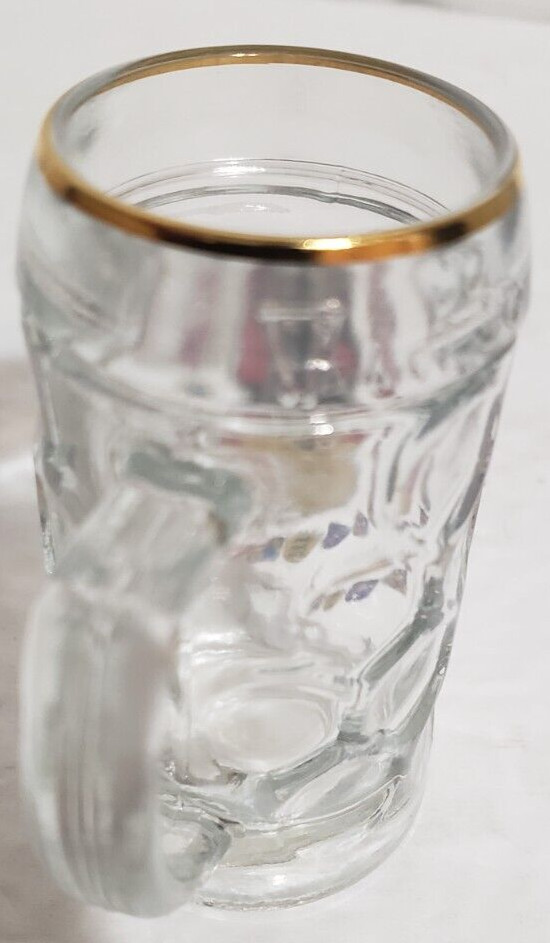 Bundesrepublick Deutschland Miniature Coat of Arms Beer Stein Gold Guilded
