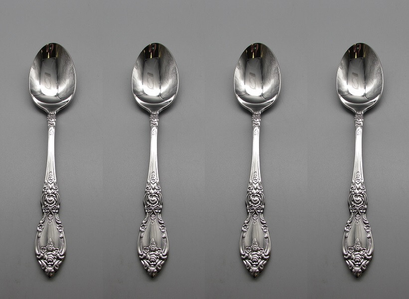 Oneida Stainless Flatware WORDSWORTH -Oval Soup / Place Spoons - Set of Four New