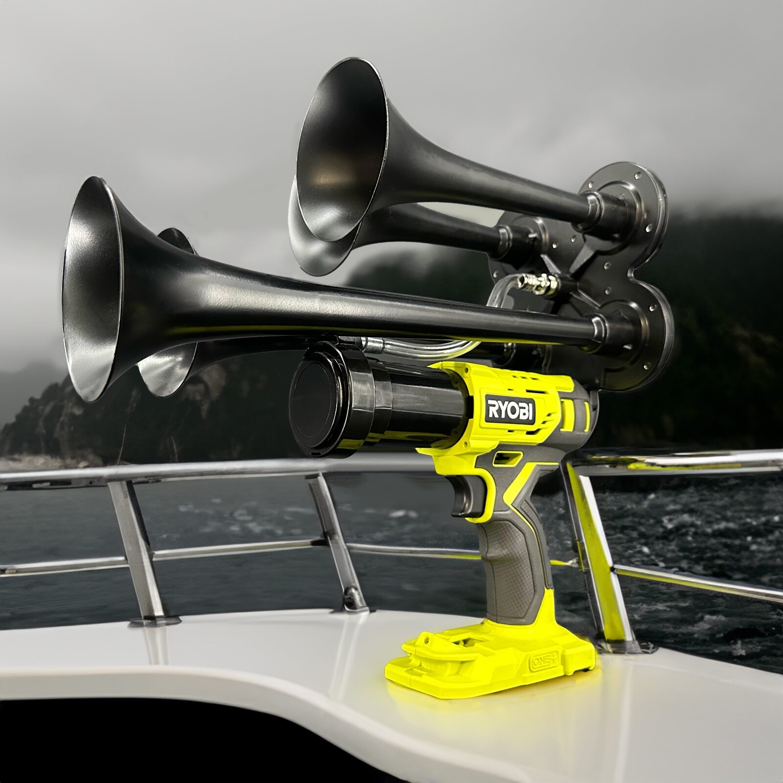 Ryobi Impact Drill Train Air Horn 18v with Remote Control - BossHorn