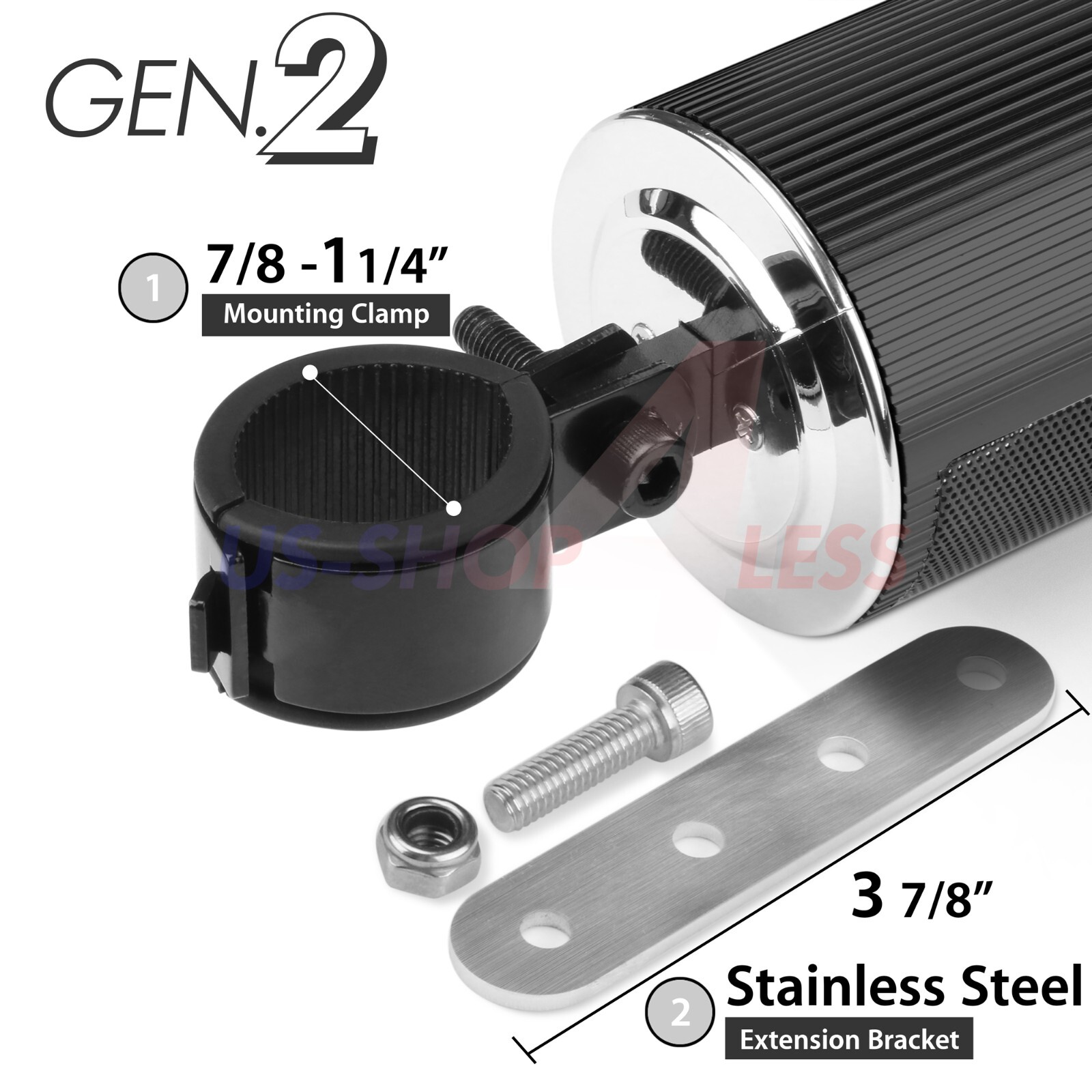 Bluetooth Motorcycle Stereo Speaker Soundbar Audio Radio MP3 System ATV 4Wheeler