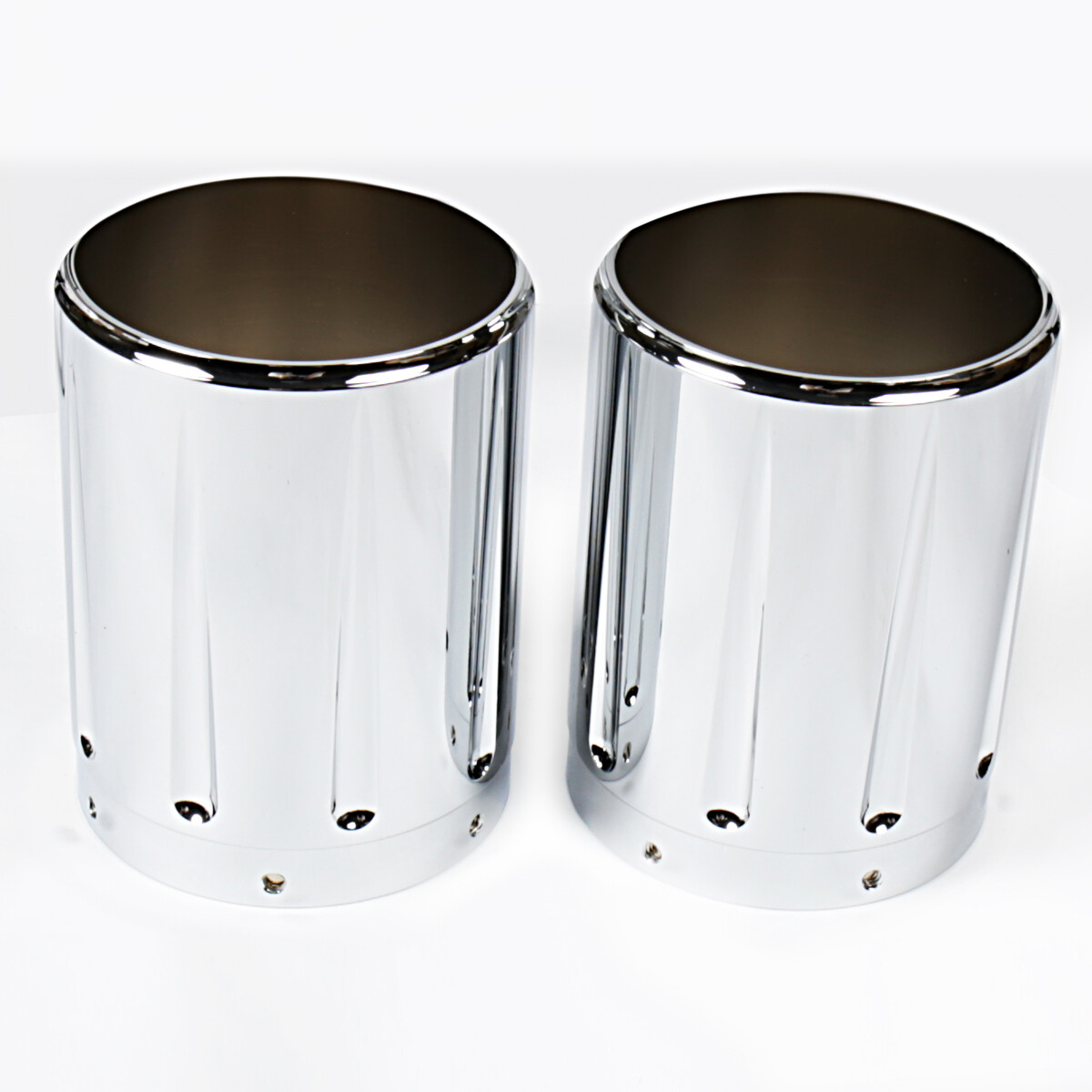 1Pair Chrome Shallow Cut Exhaust tips For Victory Hardball Cross Country Models
