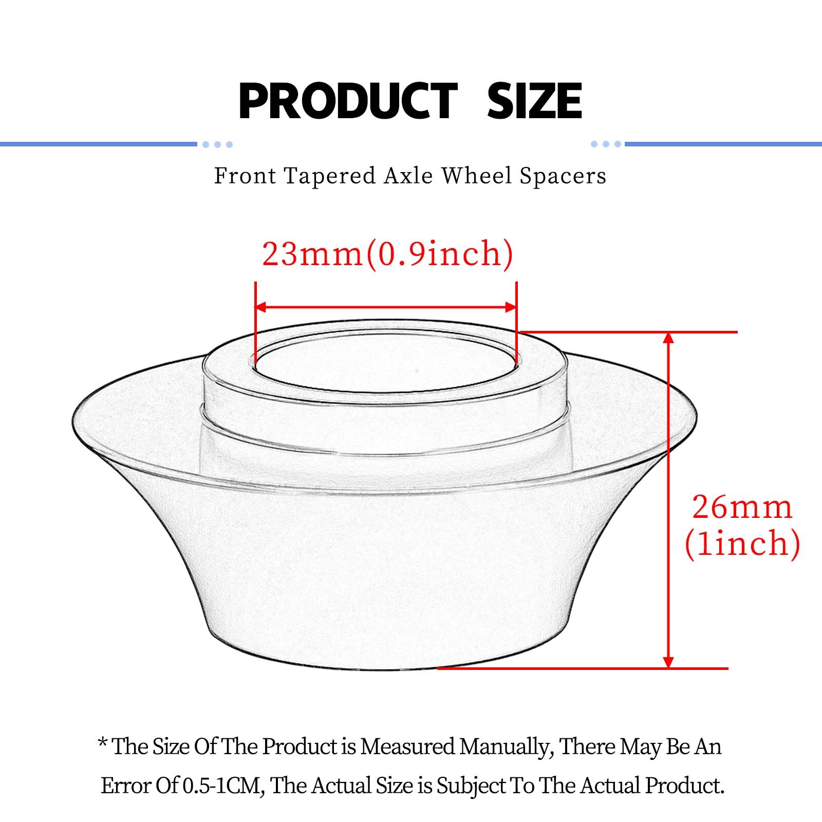 Tapered Front Axle Wheel Spacers For Harley Touring Road King Street Glide 08-23