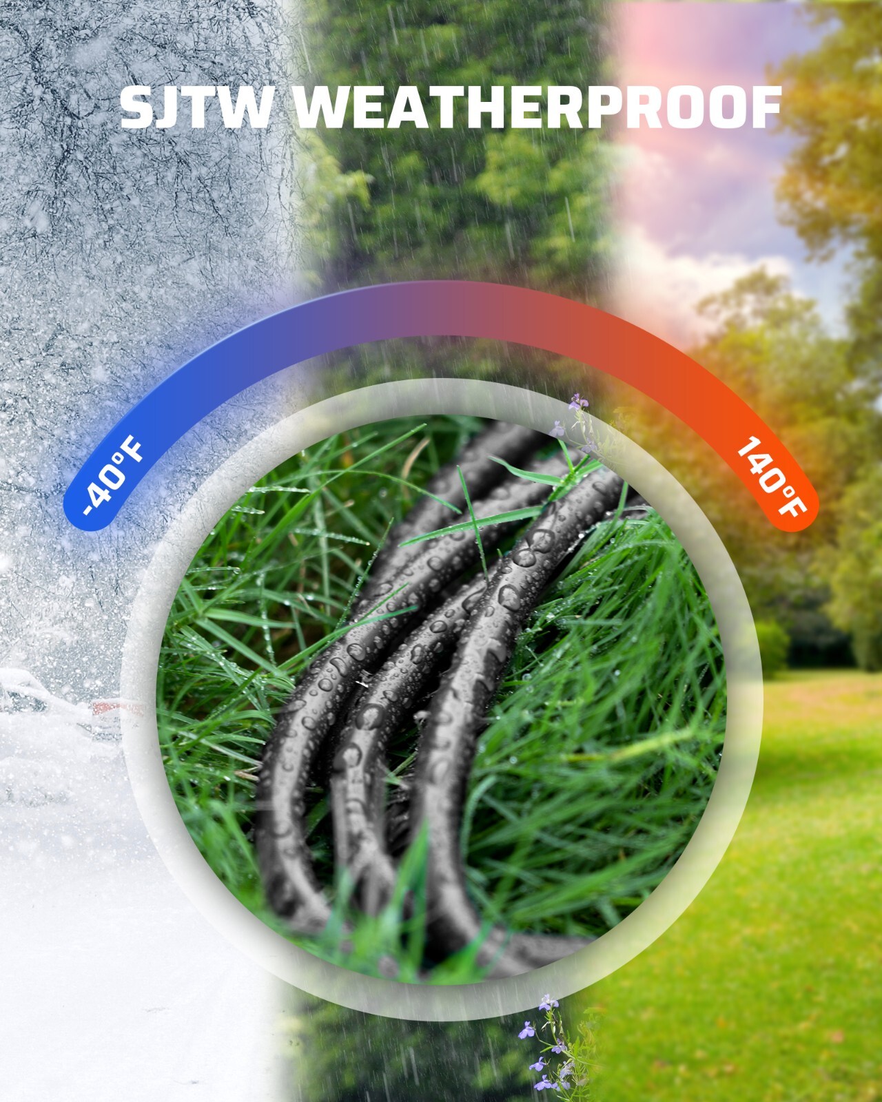 DEWENWILS Outdoor Extension Cord 15 FT, 3 Prong Indoor Outdoor 16/3 SJTW, 1 Pack