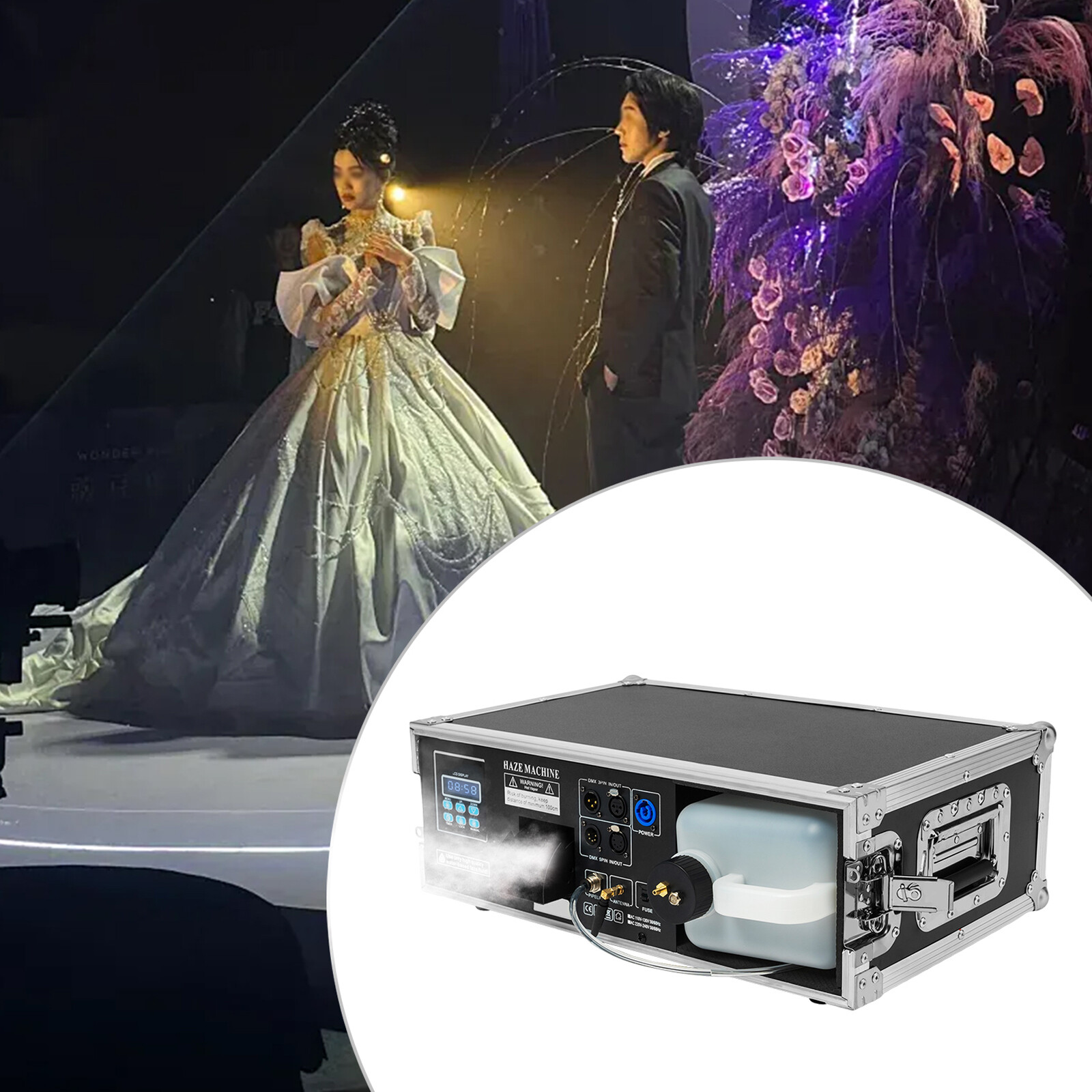 1500W Stage Mist Haze Machine 3L w/ Flight Case Package DJ Stage Effect Hazer