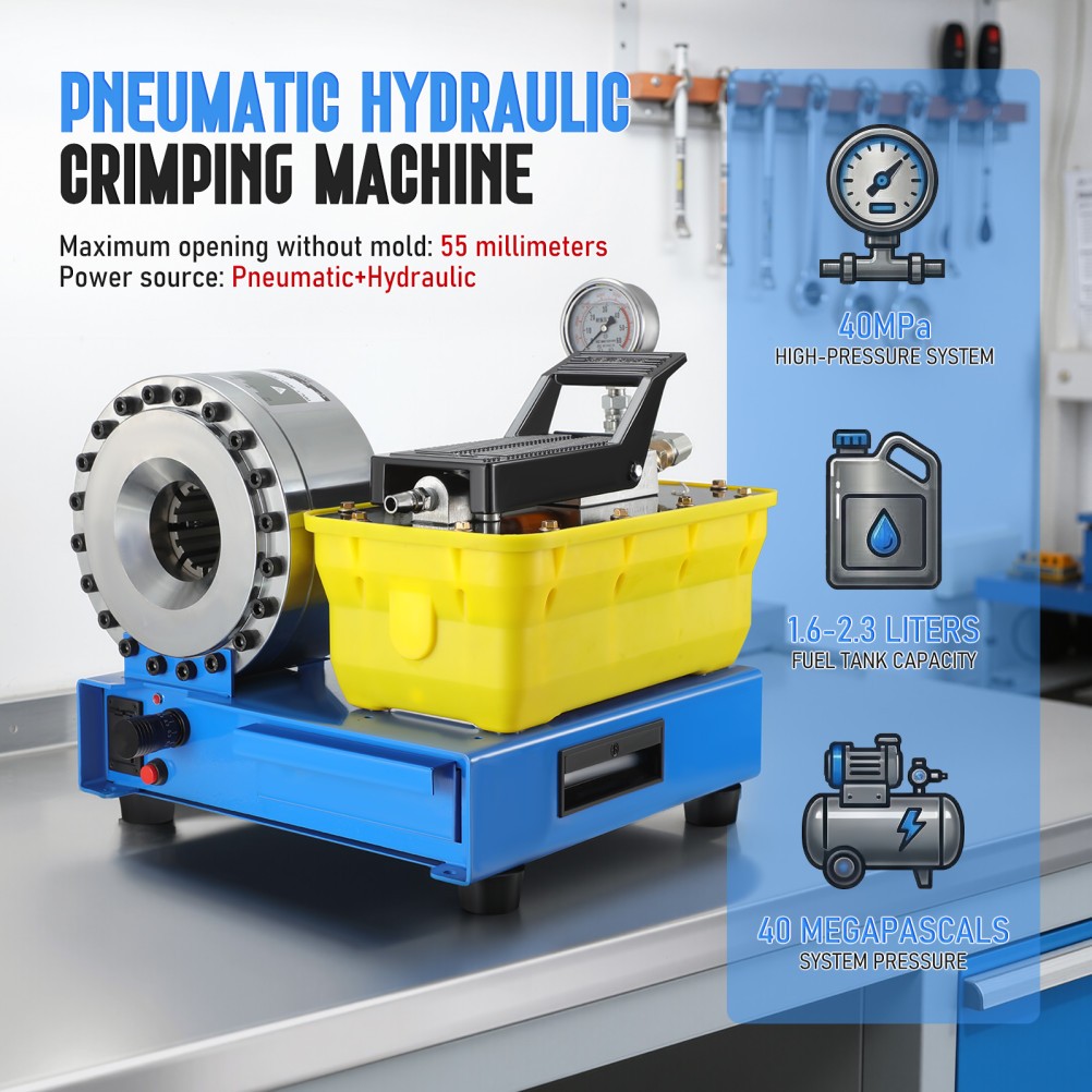 Pneumatic Hydraulic Hose Crimper High Pressure Hose Clamping Machine 40Mpa 8 Die