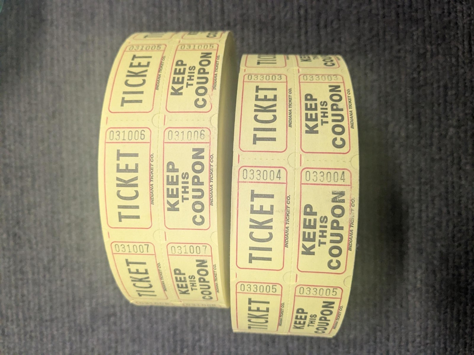 4000 Raffle Tickets,Single Rolls, Admit One,Consecutive Numbers Ticket for Event