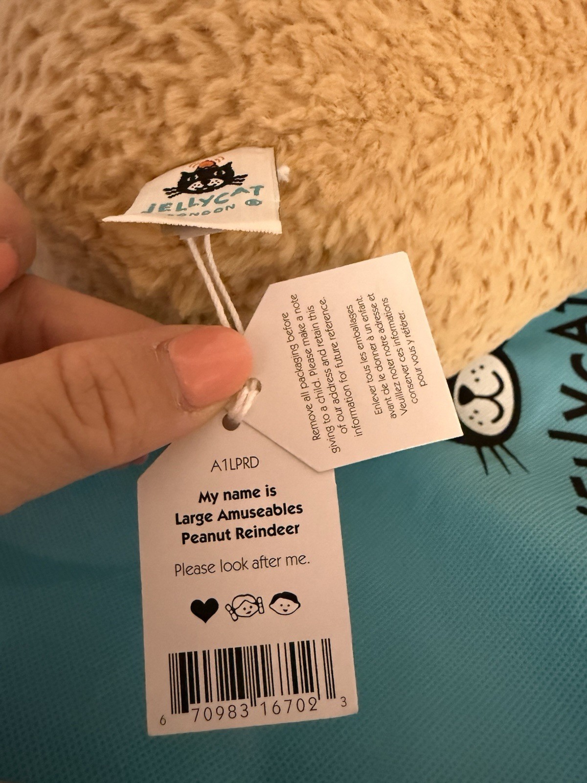 Authentic Jellycat Amuseables Peanut Reindeer LARGE - BNWT - US Seller