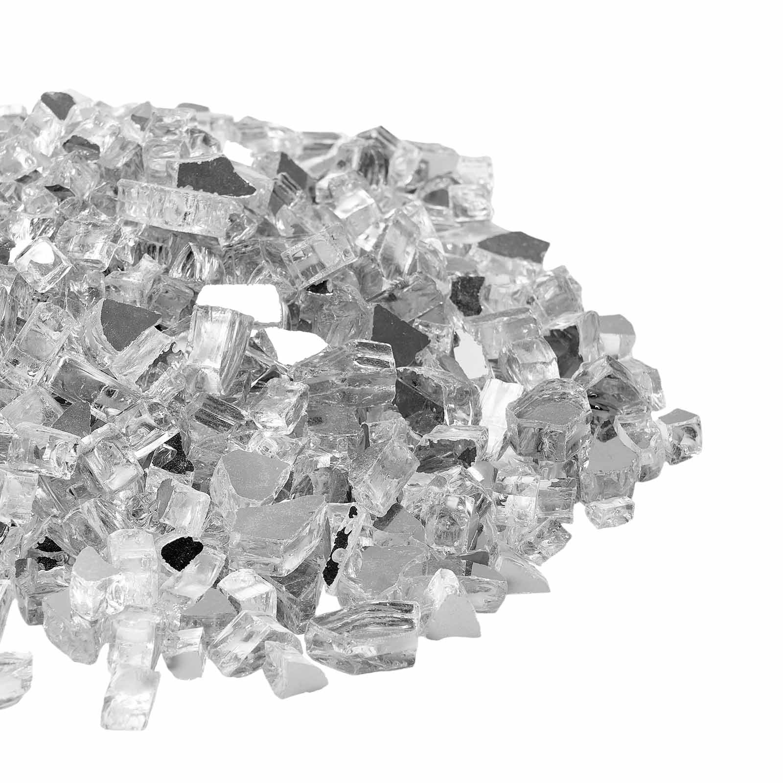 VEVOR 10 LBS Fire Glass 1/2-Inch Fireplace Glass Rocks for Fire Pit Table Clear