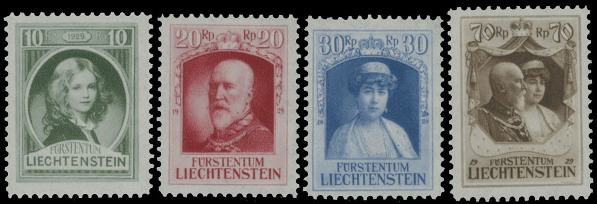 1929, LIECHTENSTEIN, ACCESSION OF PRINCE FRANCIS I, SET OF 4, NH, SC. #90-93