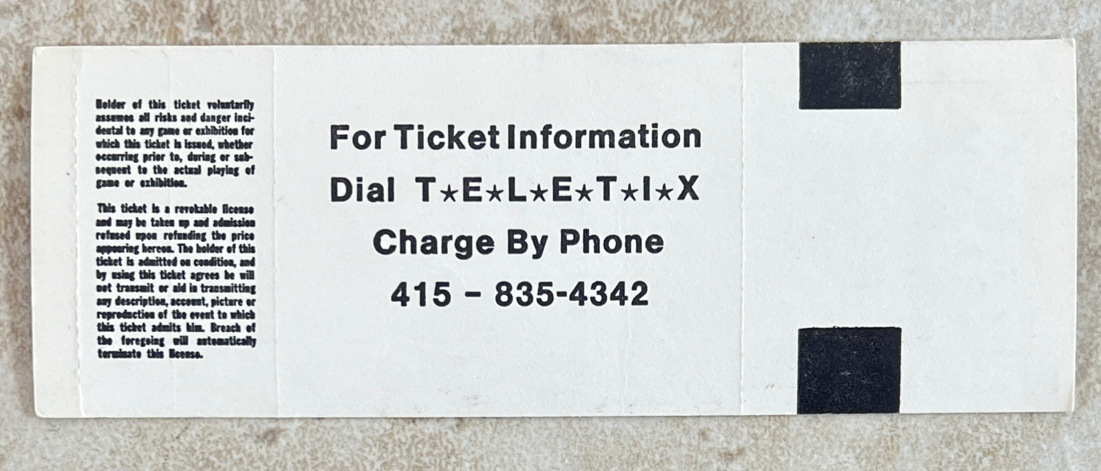 Grateful Dead - Unused Ticket NYE 1978 - Winterland 12/31/78 New Year's Eve