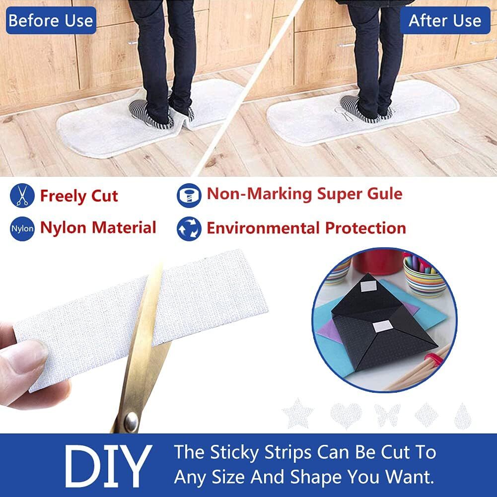 16.4FT Self Adhesive Stick Tape Hook & Loop Sticky Back Strips Fastener Roll US