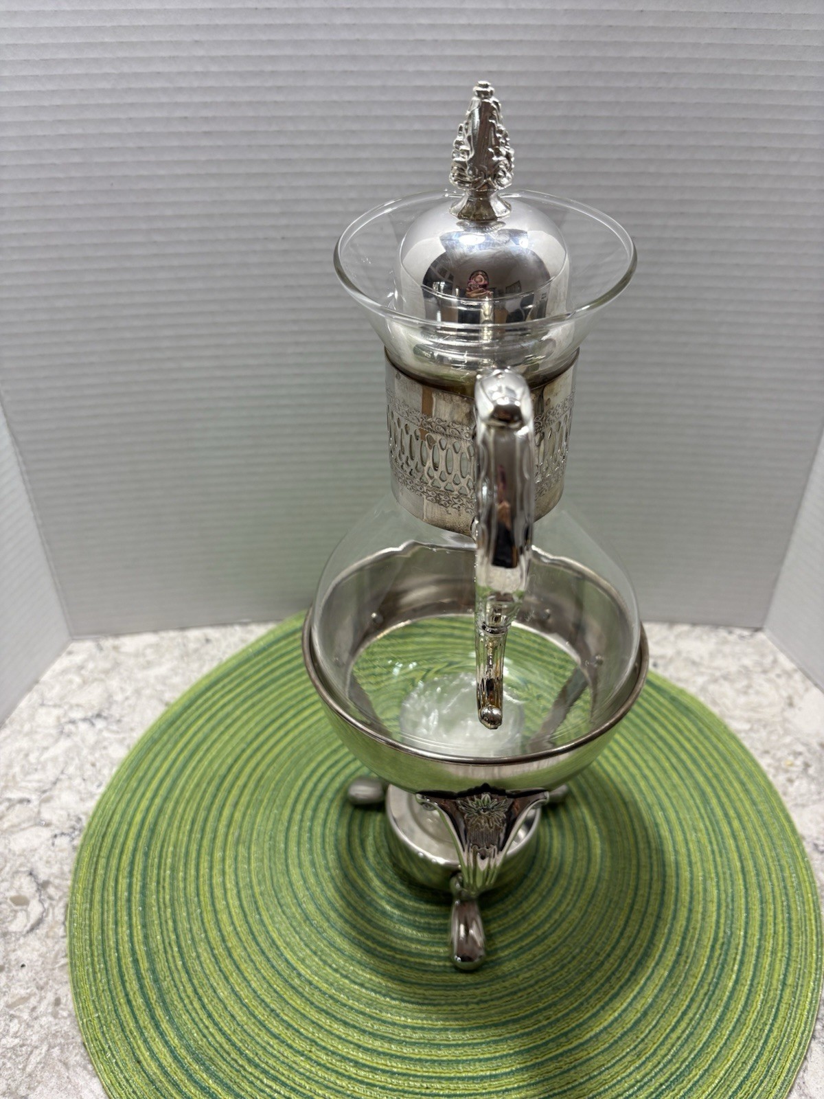 Silverplated COFFEE CARAFE Footed 8 C Vintage 1991 Intl. Silver Co. NEW OPEN BOX