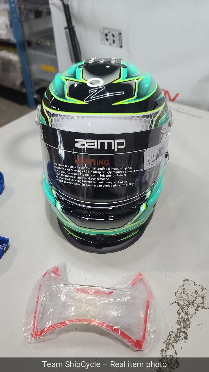 U26430 Zamp H753C3956 RZ42Y Youth Helmet 56cm GreenSilver Snell CMR2016 G2U