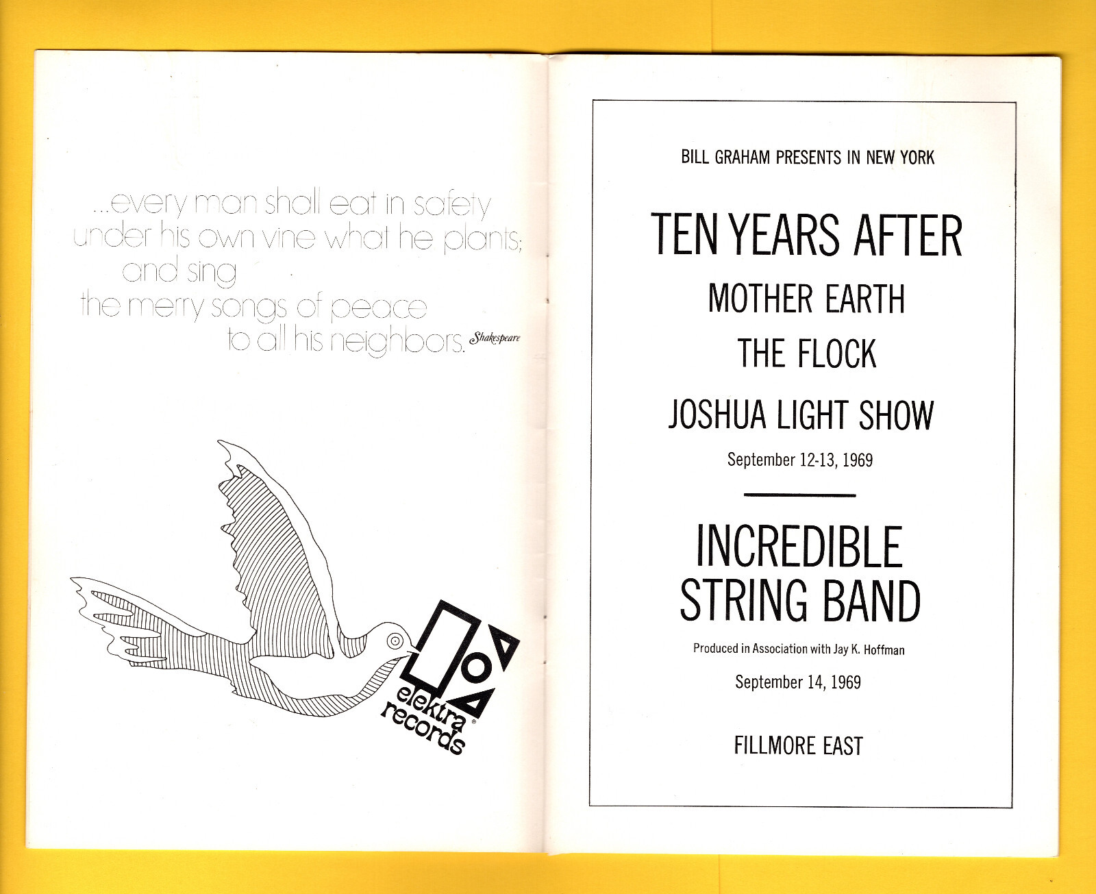 Ten YearS After Mother Earth BiLL Graham FiLLmore EaSt 1968 Program