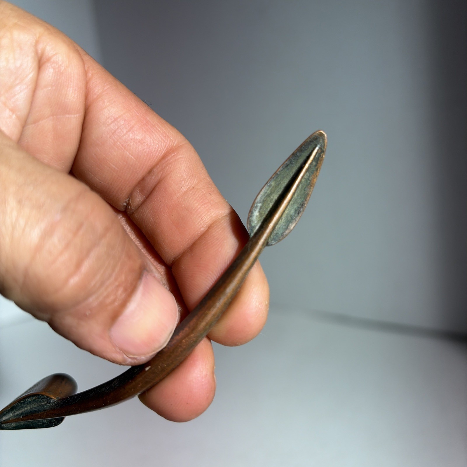 Vintage Single Mid Century Modern Copper Drawer Pull Handle