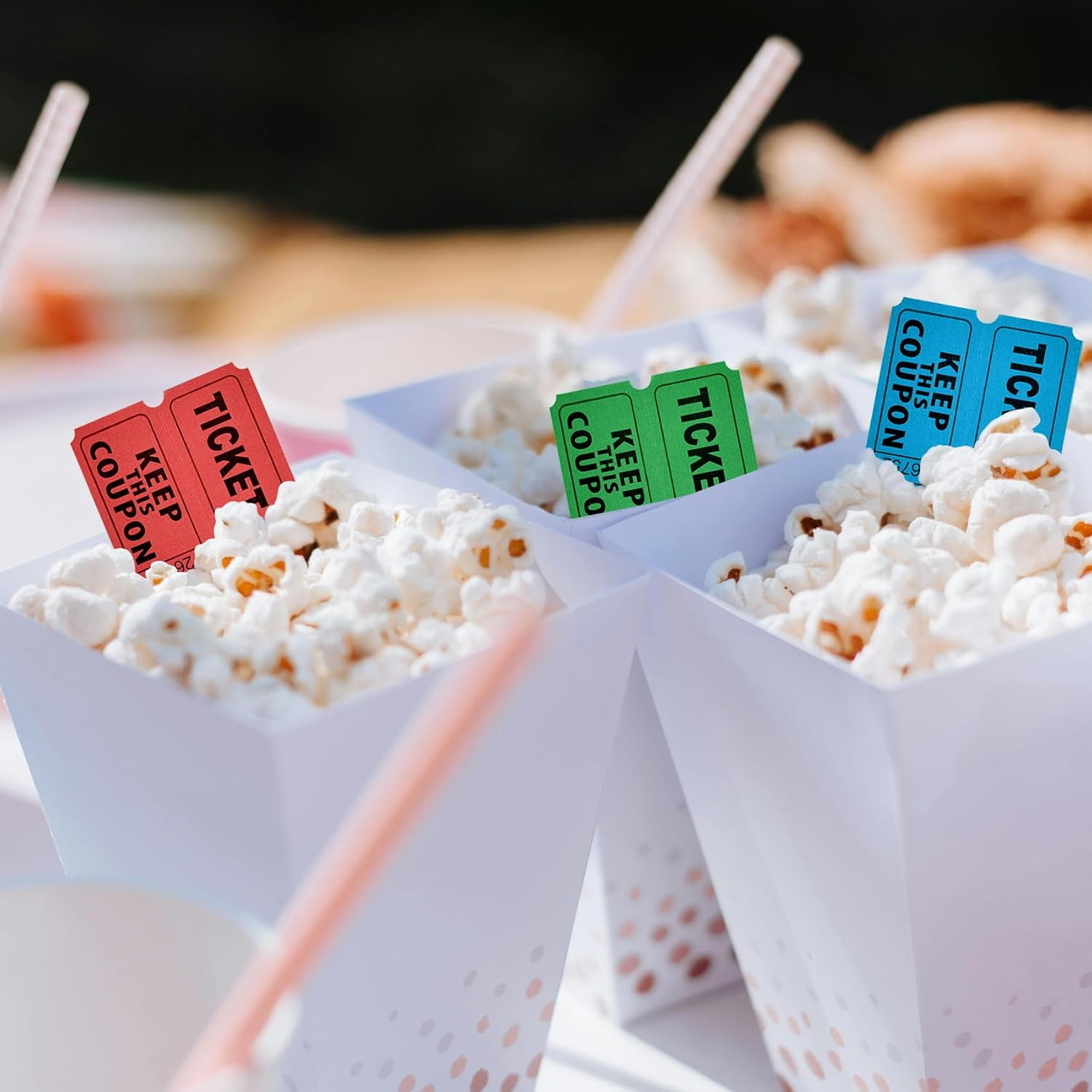 100 Blue Raffle Tickets Double, 50/50 Raffle Tickets for Carnivals Events Entry