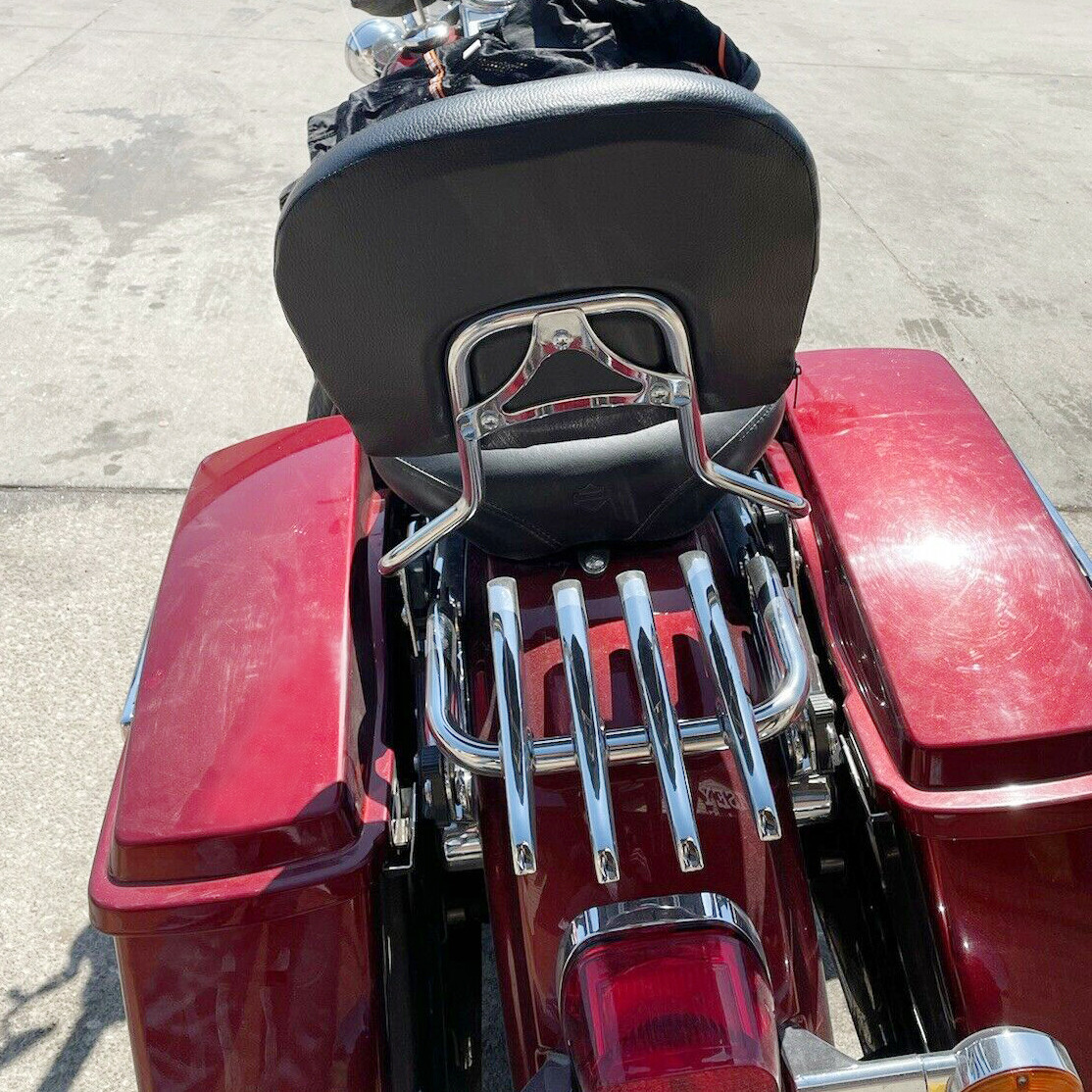 Backrest Sissy Bar &Stealth Rack For 2009-2026 Harley Road King Street Glide