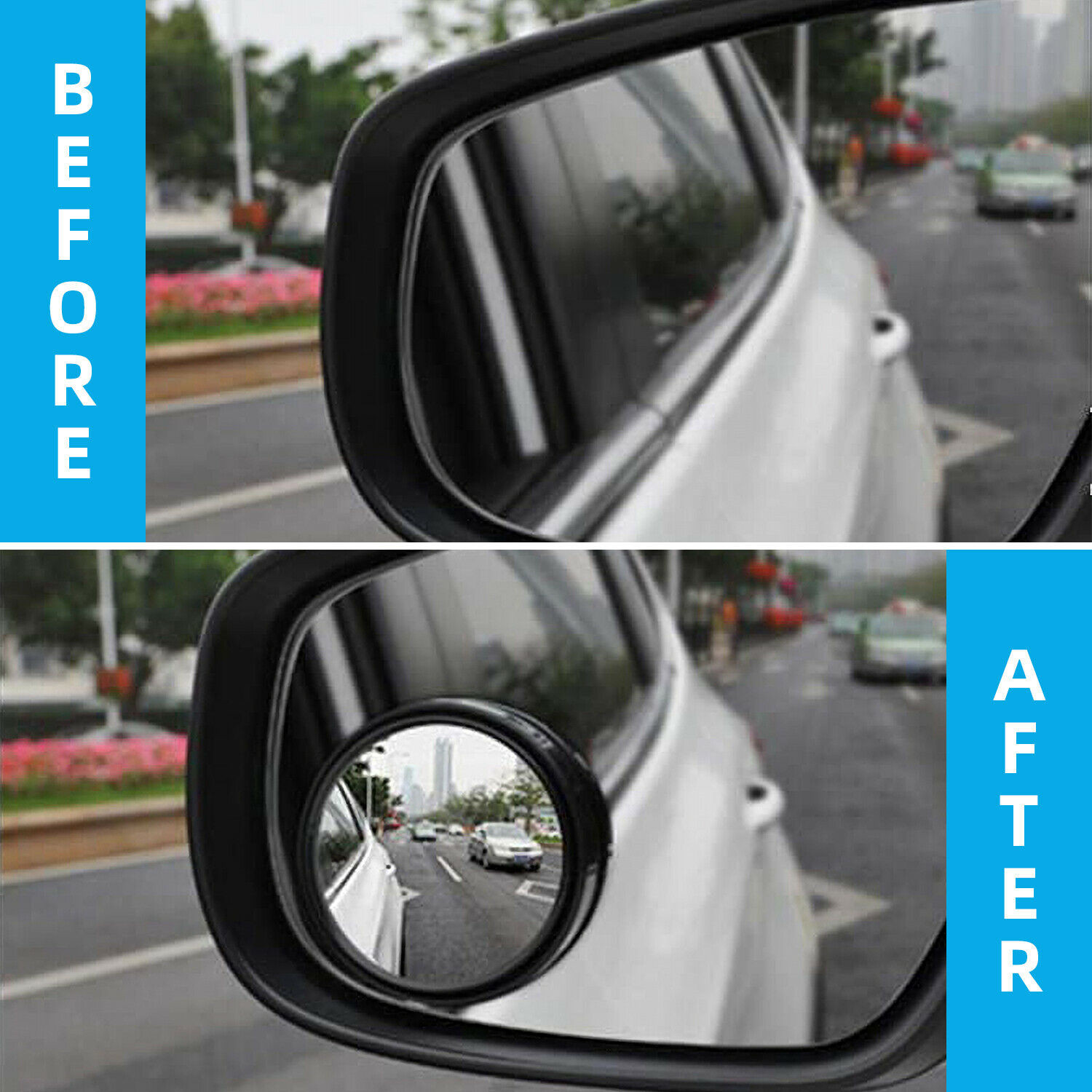 2PCS Blind Spot Mirrors Round HD Glass Convex 360° Side Rear View Mirror for Car