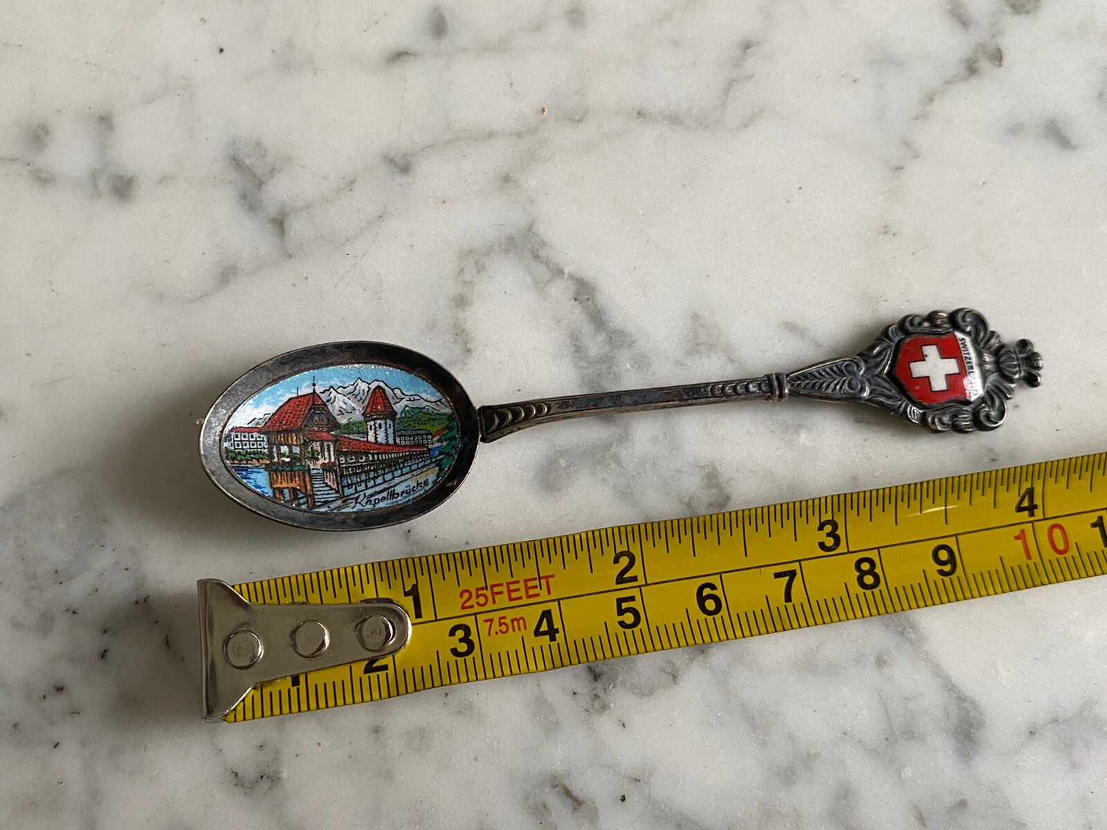 Switzerland Lucerne covered Bridge souvenir spoon Kapellbrucke