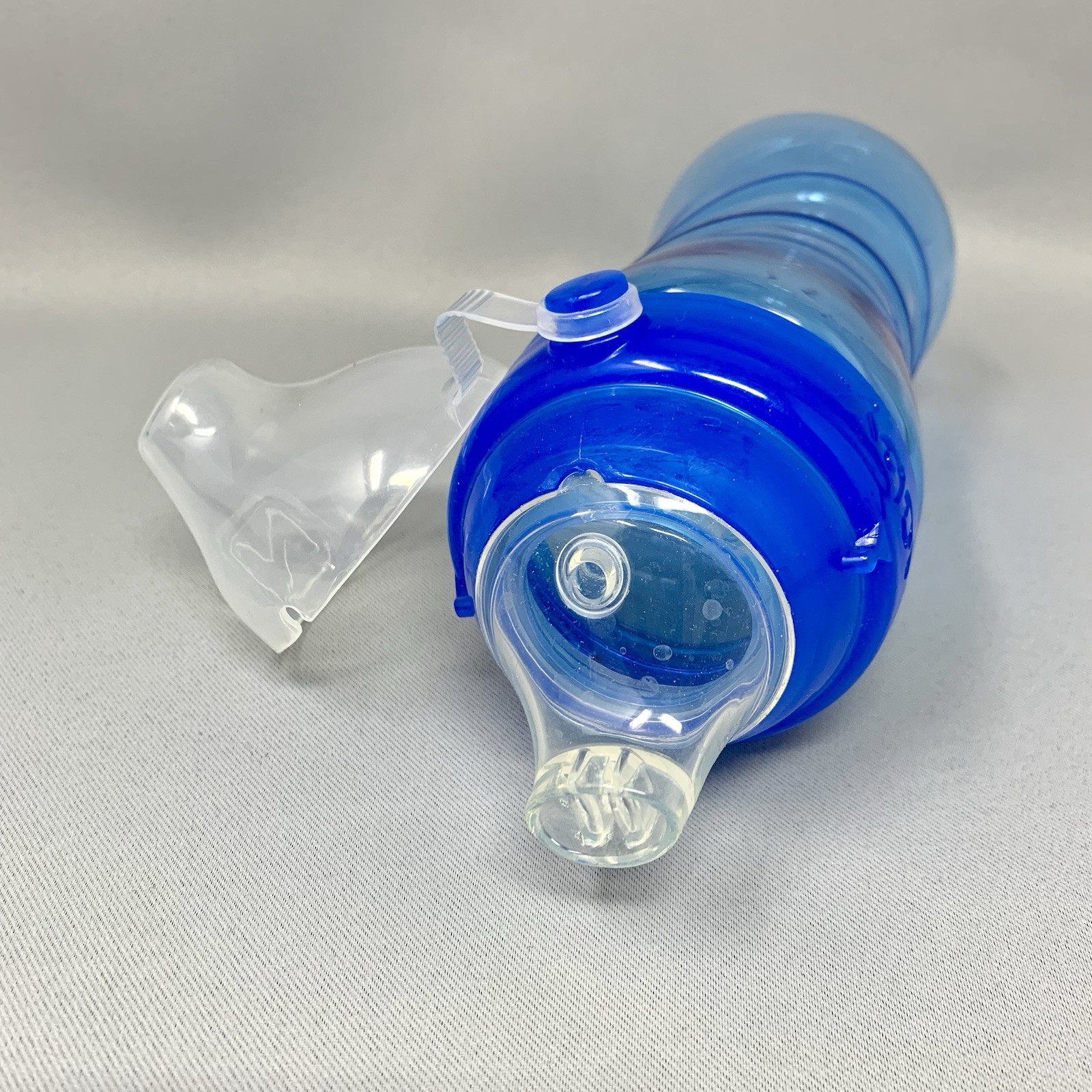 Nuby Sippy Cup with Lid 12 oz Blue Boys Boat Soft Nipple Spill Proof