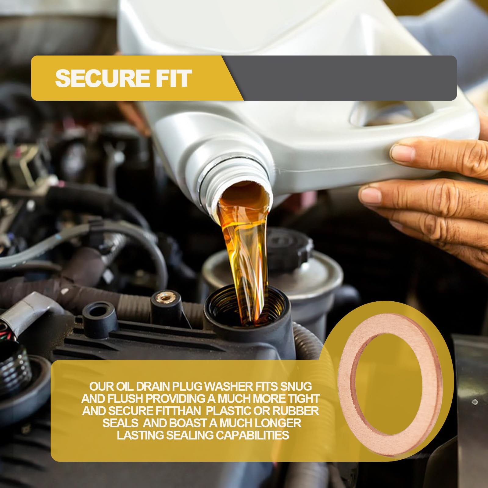 15 Pcs Copper Oil Drain Plug Gaskets for Mercedes - 14mm OEM Replacement