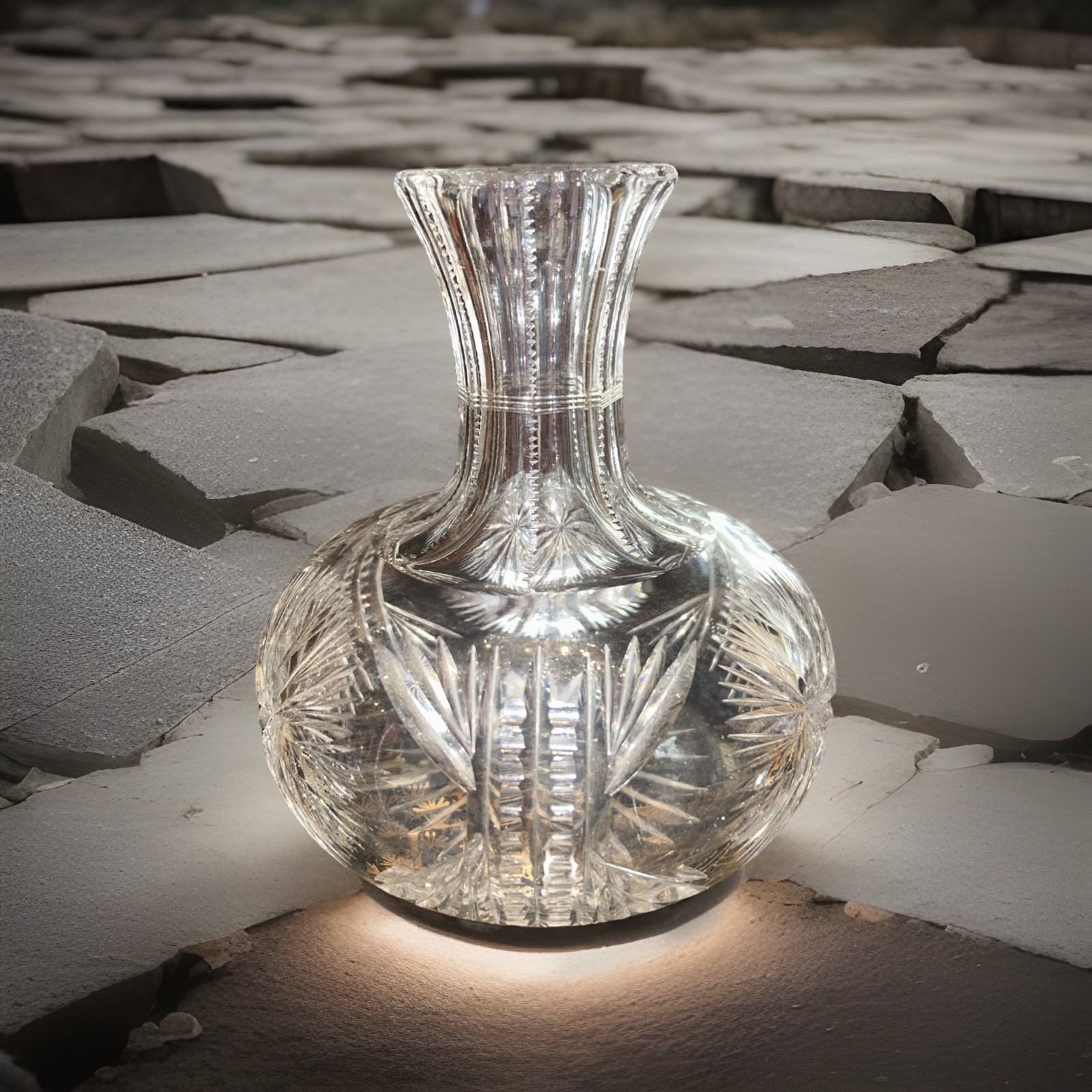 American Brilliant Cut Glass Carafe or Decanter. Antique