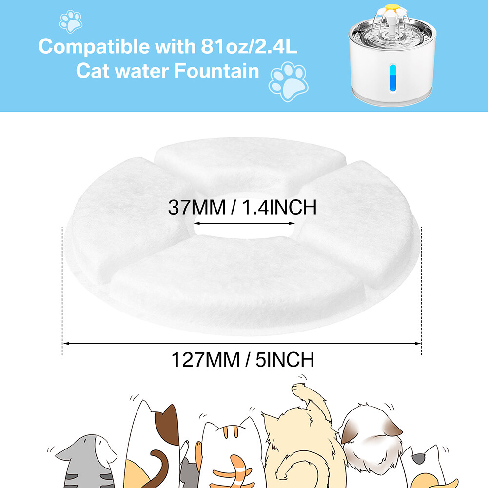 12 Packs Cat Water Fountain Filters Replacement Filters for Automatic Pet Fount