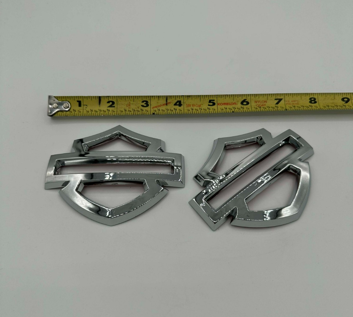 Harley Davidson Emblems 2 pcs CHROME Puffy Custom 3M Adhesive Fuel Tank Badge