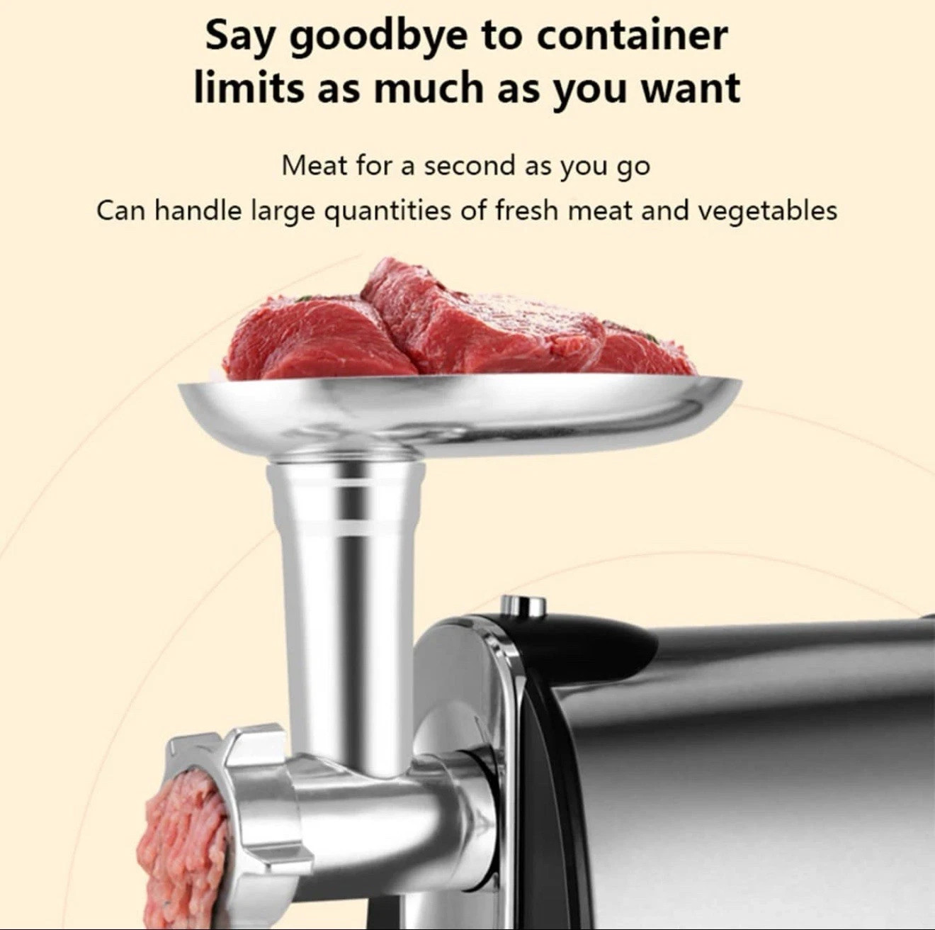 Meat Grinder Electric Heavy Duty Stainless Steel Meat Mincer &3 Grinding Plates