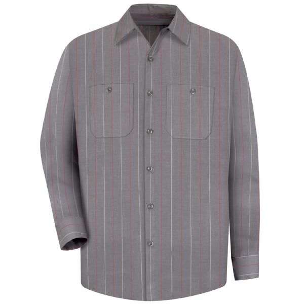 Red Kap Poplin Stripe 2 Pocket Men's Work Shirt Uniform