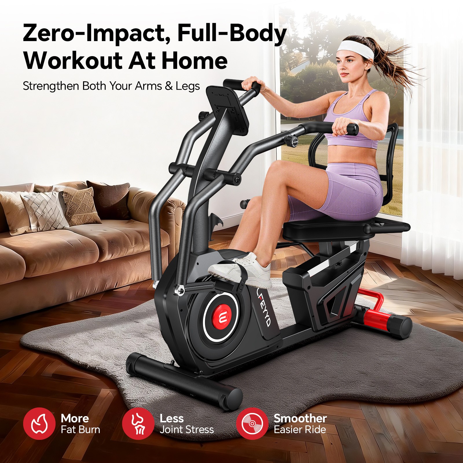 High-end Magnetic Adult Recumbent Exercise Bike Smart Bluetooth Arm Exerciser