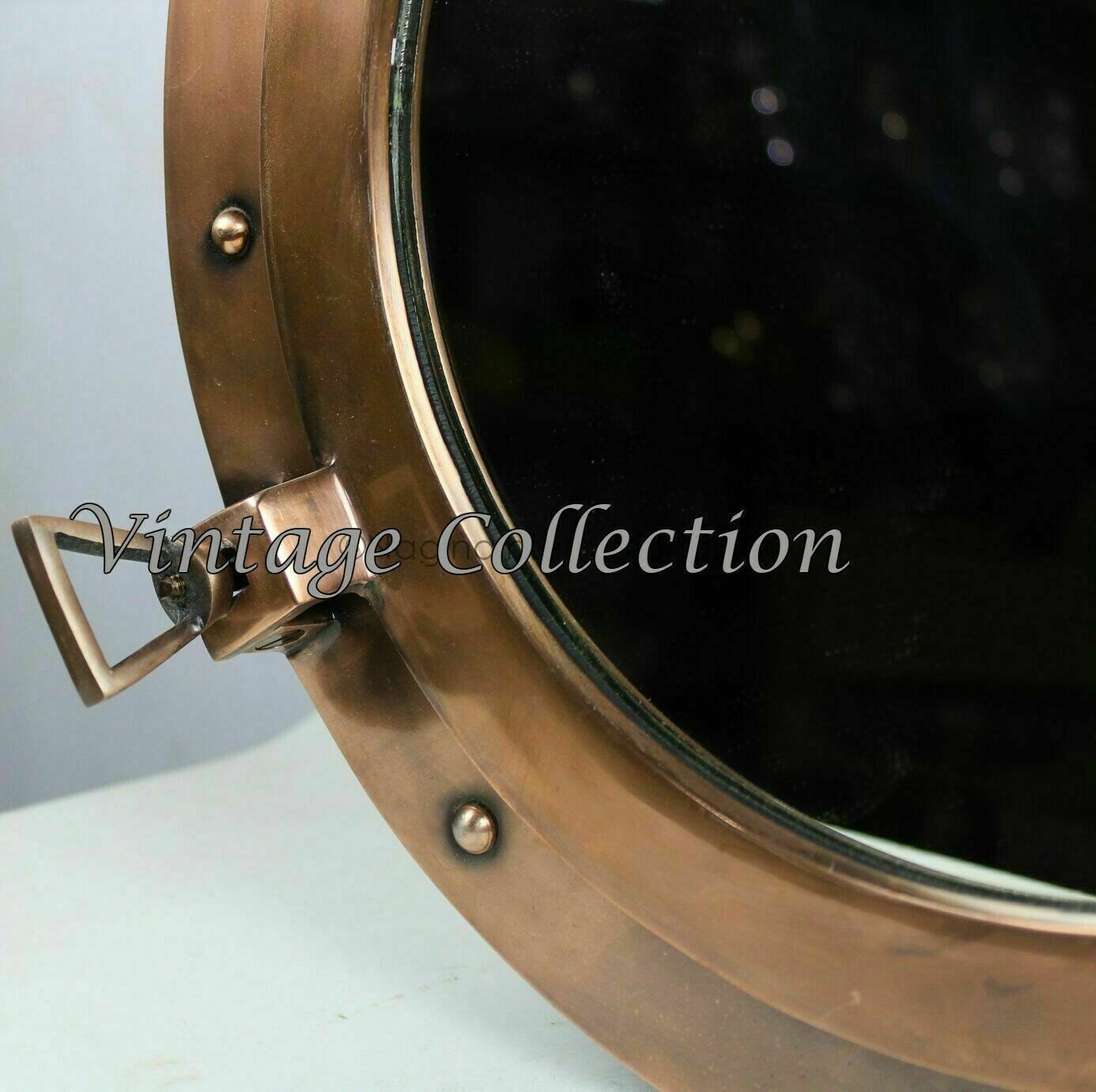 Antique Brass Porthole Windows Maritime Nautical 15" Ship Mirror Wall Decor gift