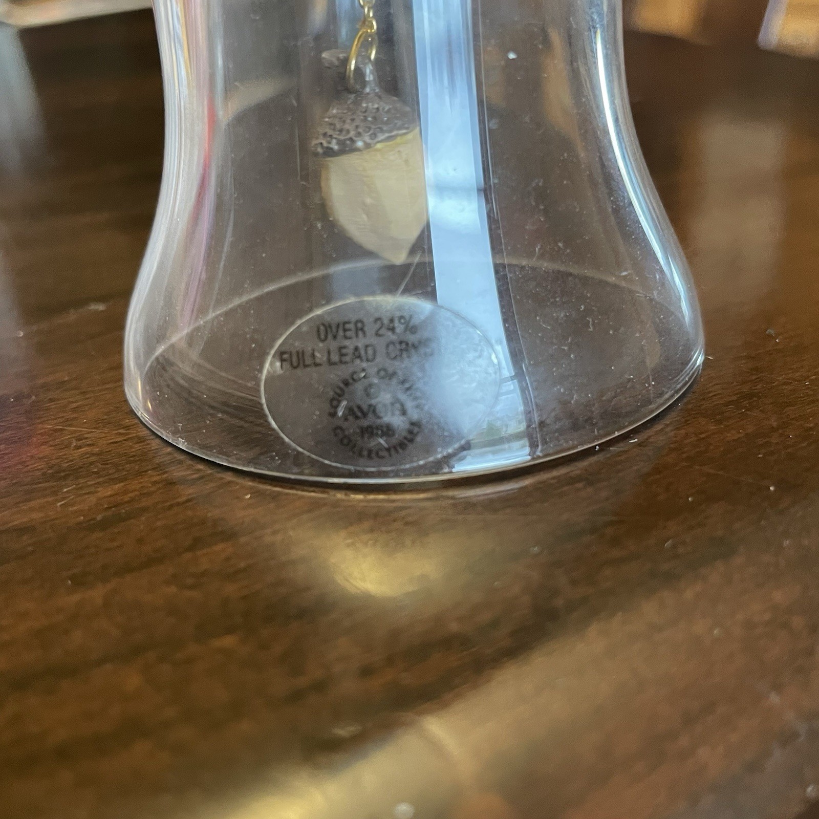 Avon 1988 Autumn Leaf Crystal Bell Over 24% Full Lead Collectible Decor Piece